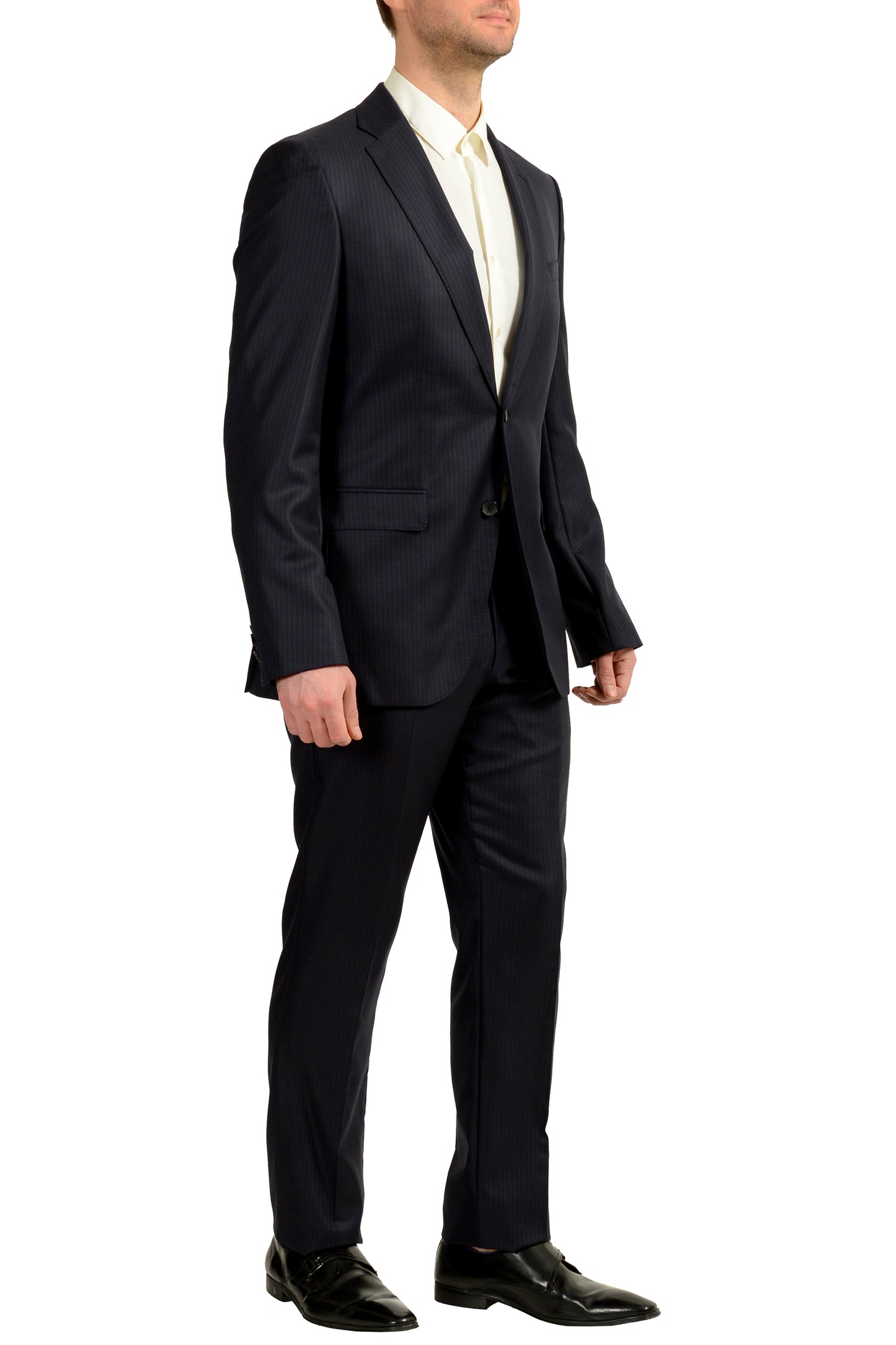 Hugo Boss Men's "Johnstons5/Lenon1" Regular Fit Wool Silk Suit US 46R IT 56R