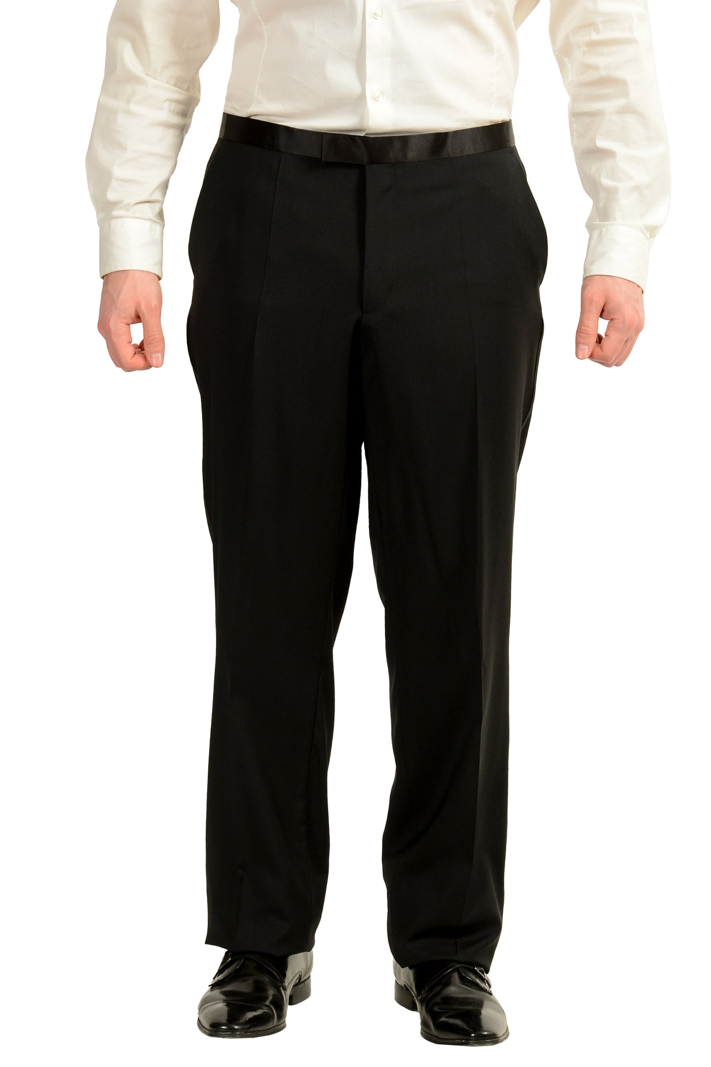 Hugo Boss Men's "The Stars75/Glamour3" Black 100% Wool Tuxedo Suit US 46L IT 56L