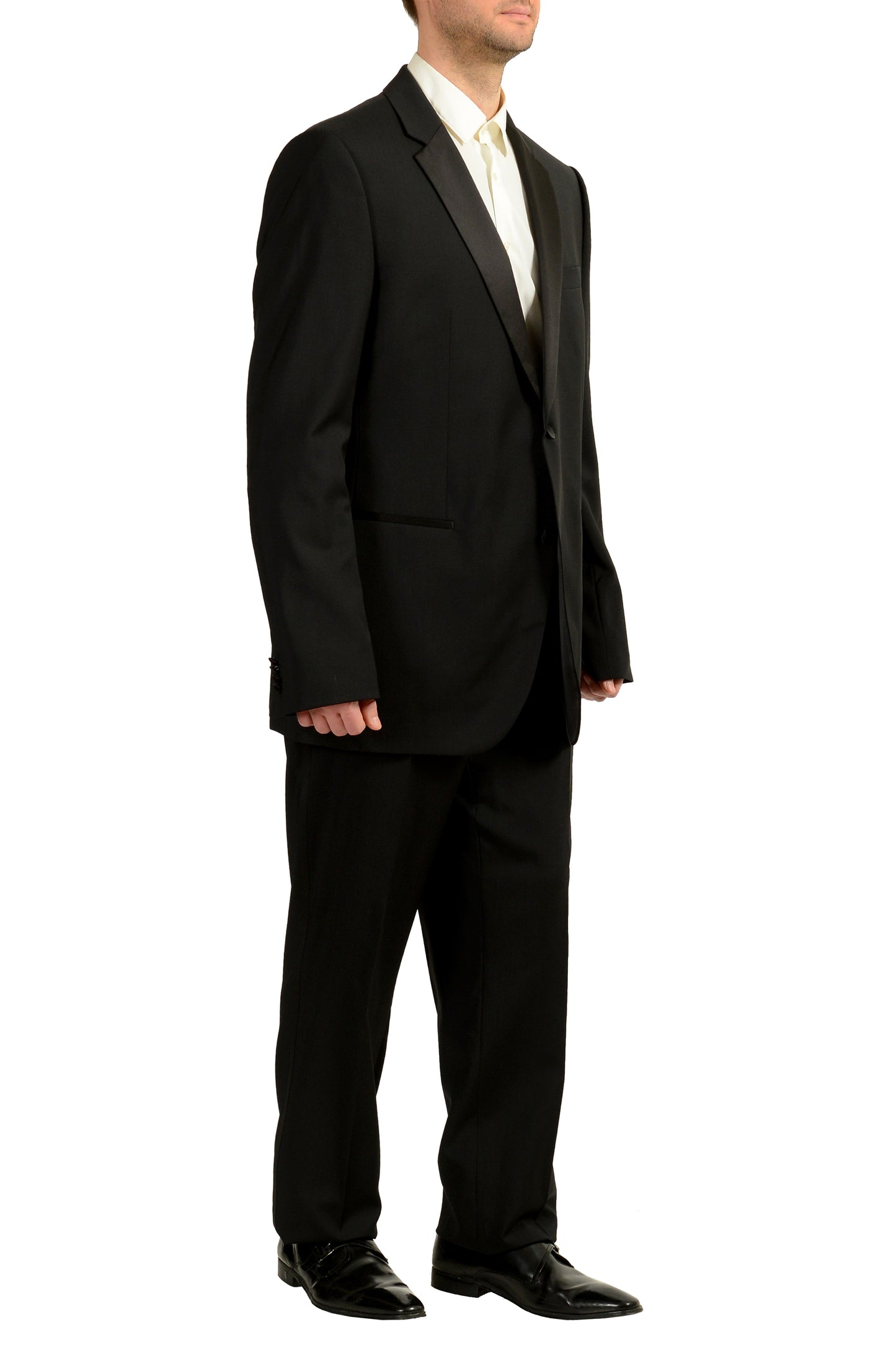 Hugo Boss Men's "The Stars75/Glamour3" Black 100% Wool Tuxedo Suit US 46L IT 56L