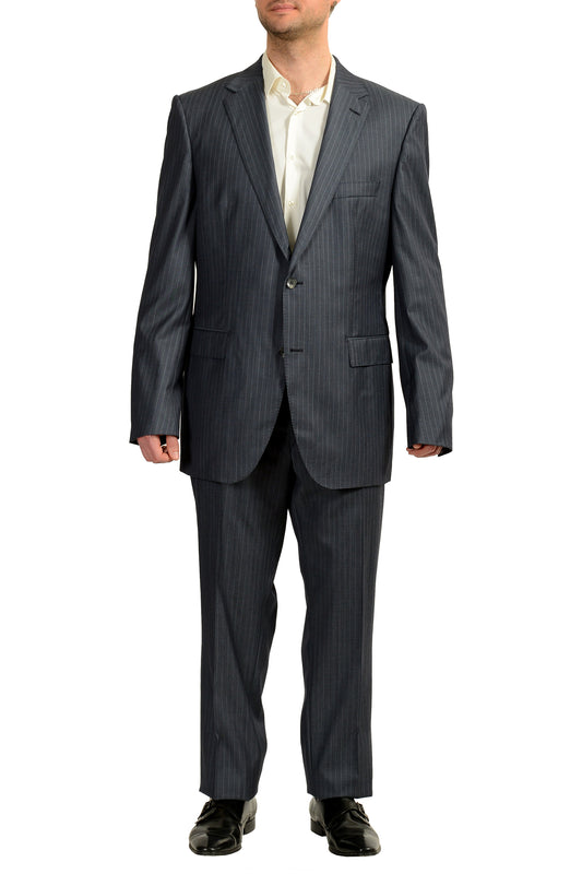 Hugo Boss Men's "T-Jarrod/Lone" Regular Fit 100% Wool Striped Suit US 34R IT 46R