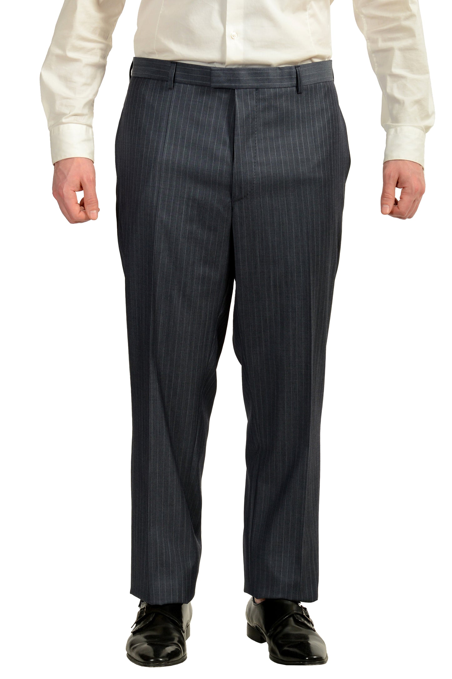 Hugo Boss Men's "T-Jarrod/Lone" Regular Fit 100% Wool Striped Suit US 34R IT 46R