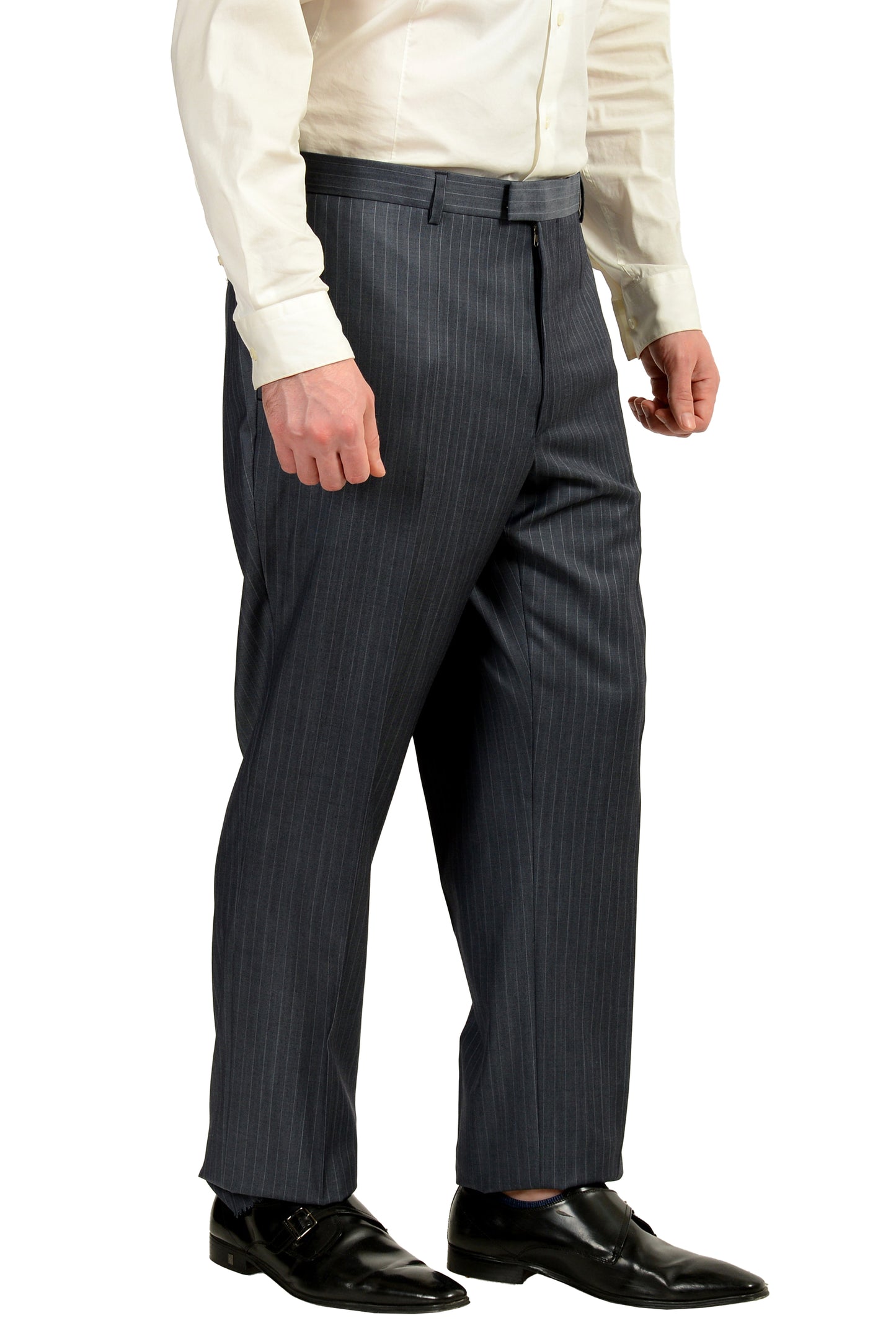 Hugo Boss Men's "T-Jarrod/Lone" Regular Fit 100% Wool Striped Suit US 34R IT 46R