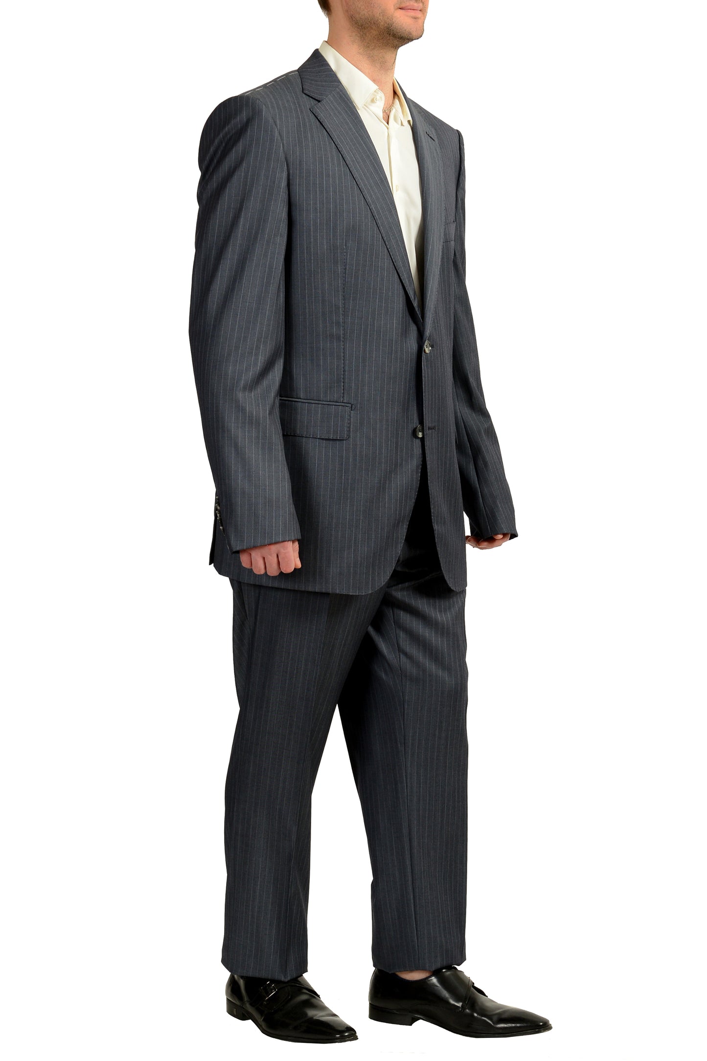 Hugo Boss Men's "T-Jarrod/Lone" Regular Fit 100% Wool Striped Suit US 34R IT 46R