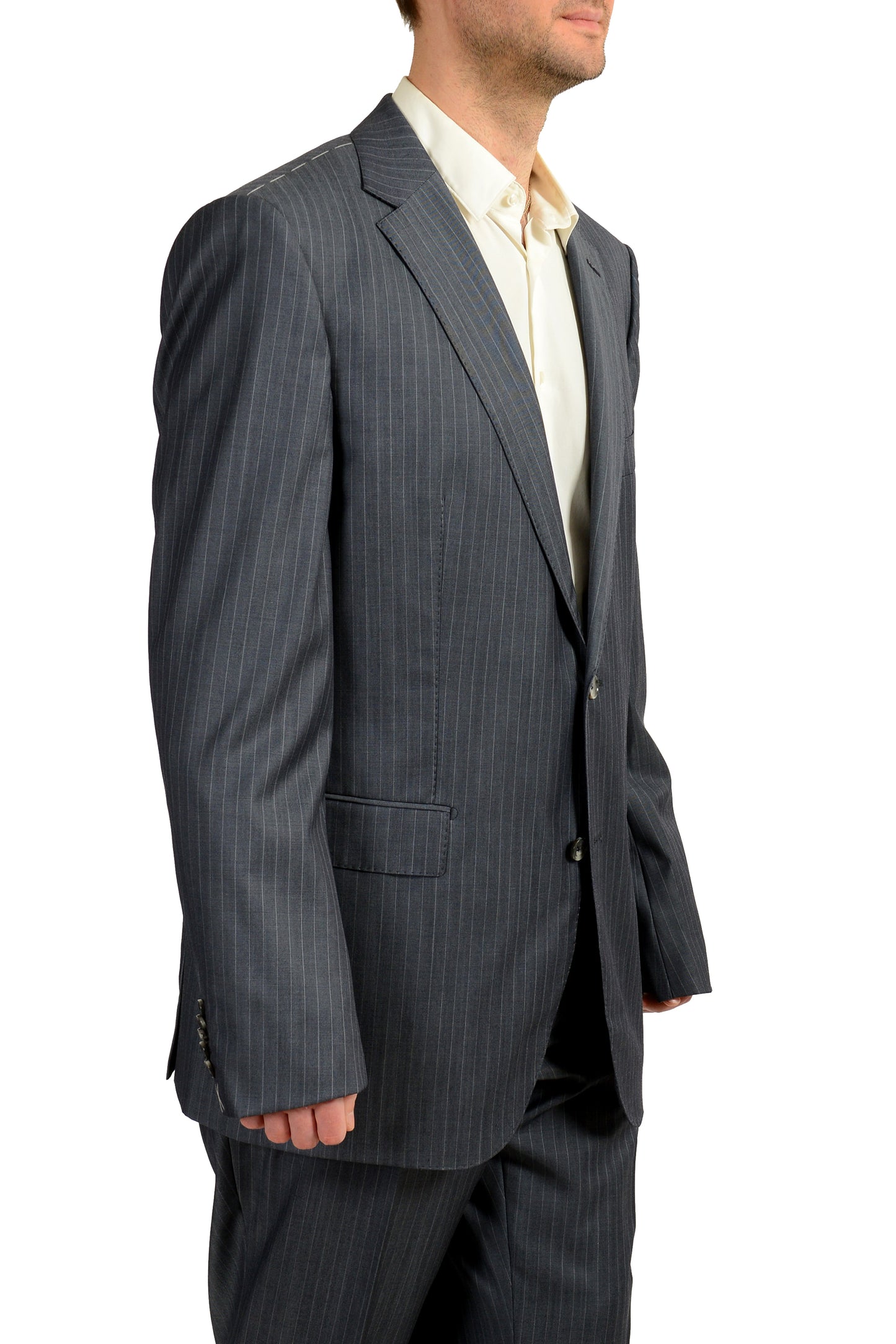 Hugo Boss Men's "T-Jarrod/Lone" Regular Fit 100% Wool Striped Suit US 34R IT 46R