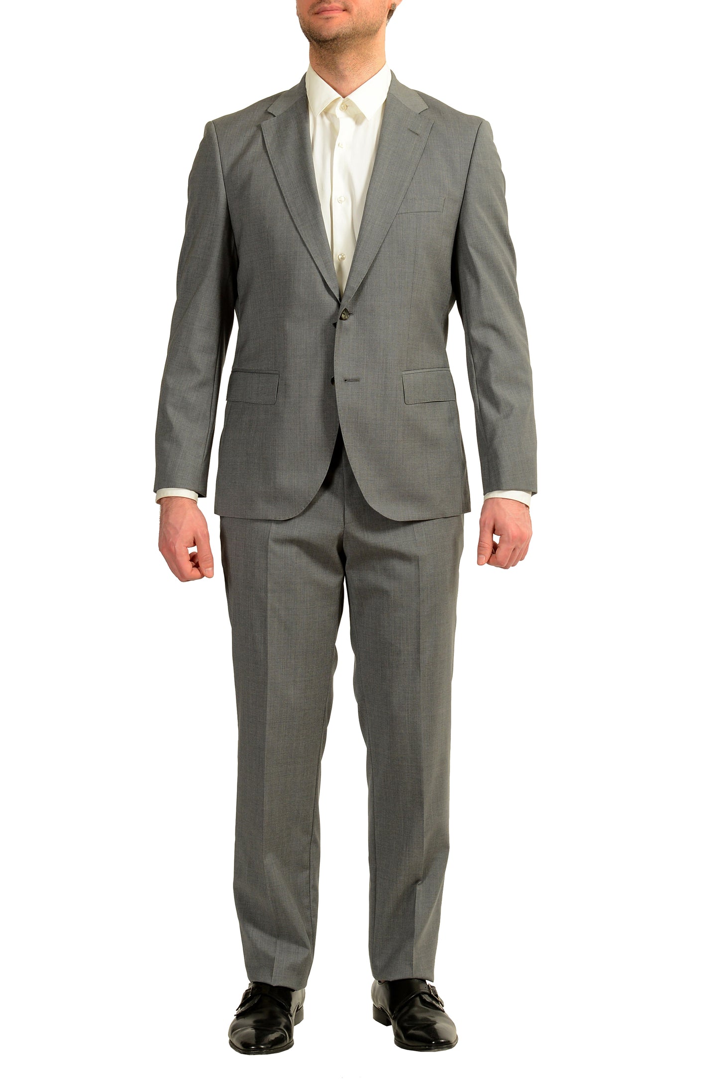 Hugo Boss Men's "Johnstons5/Lenon1" Regular Fit 100% Wool Suit US 42L IT 52L