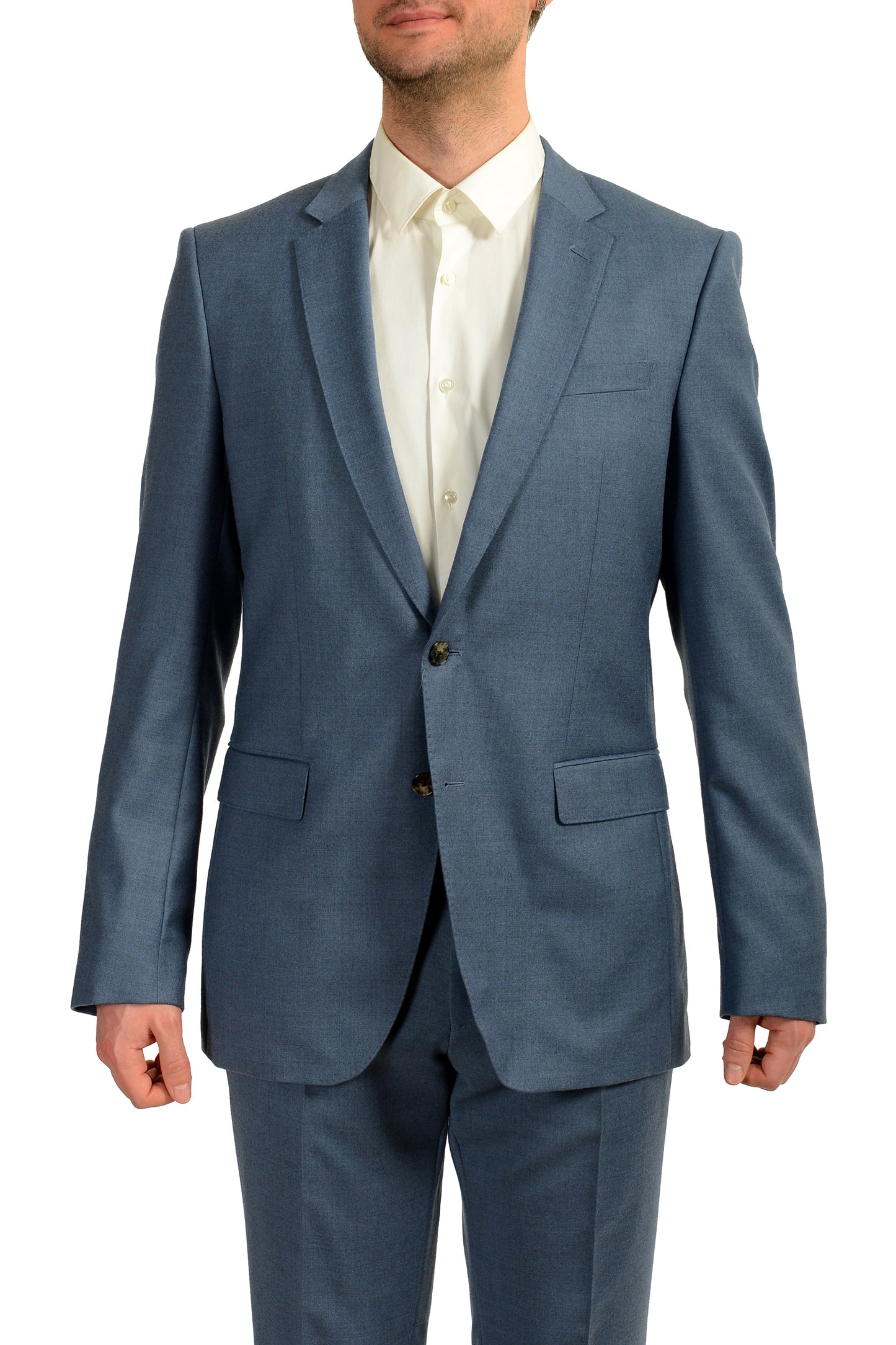 Hugo Boss Men's "Huge6/Genius5" Slim Fit 100% Wool Two Button Suit US 42L IT 52L