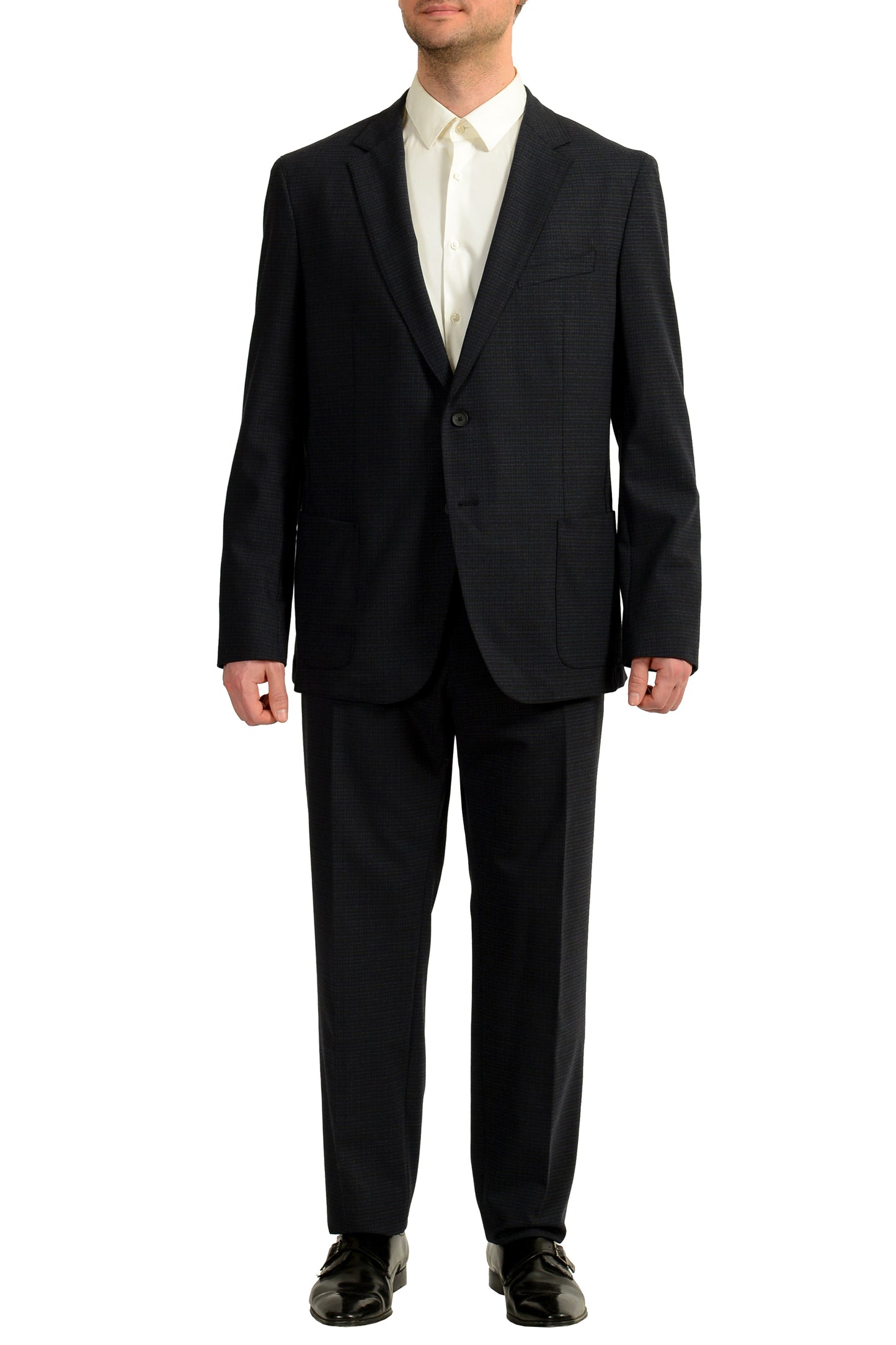 Hugo Boss Men's "Nolin2/Brider" Slim Fit Wool Plaid Suit US 46R IT 56R