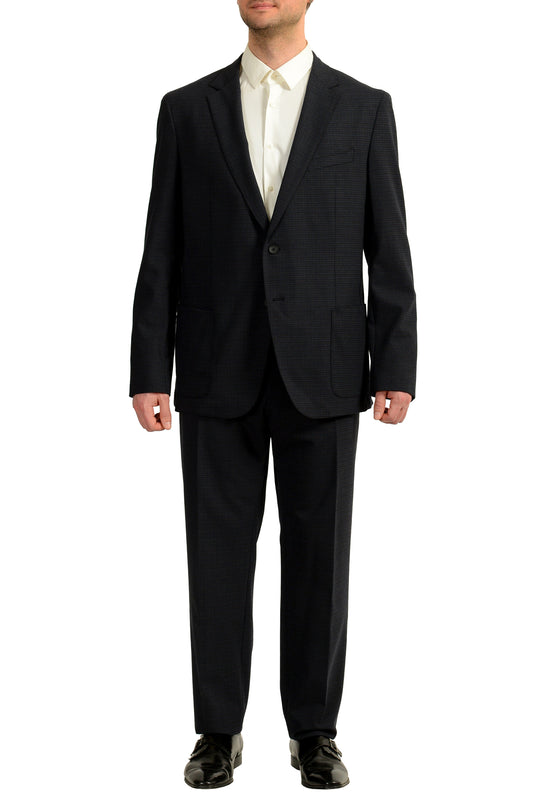 Hugo Boss Men's "Nolin2/Brider" Slim Fit Wool Plaid Suit US 46R IT 56R