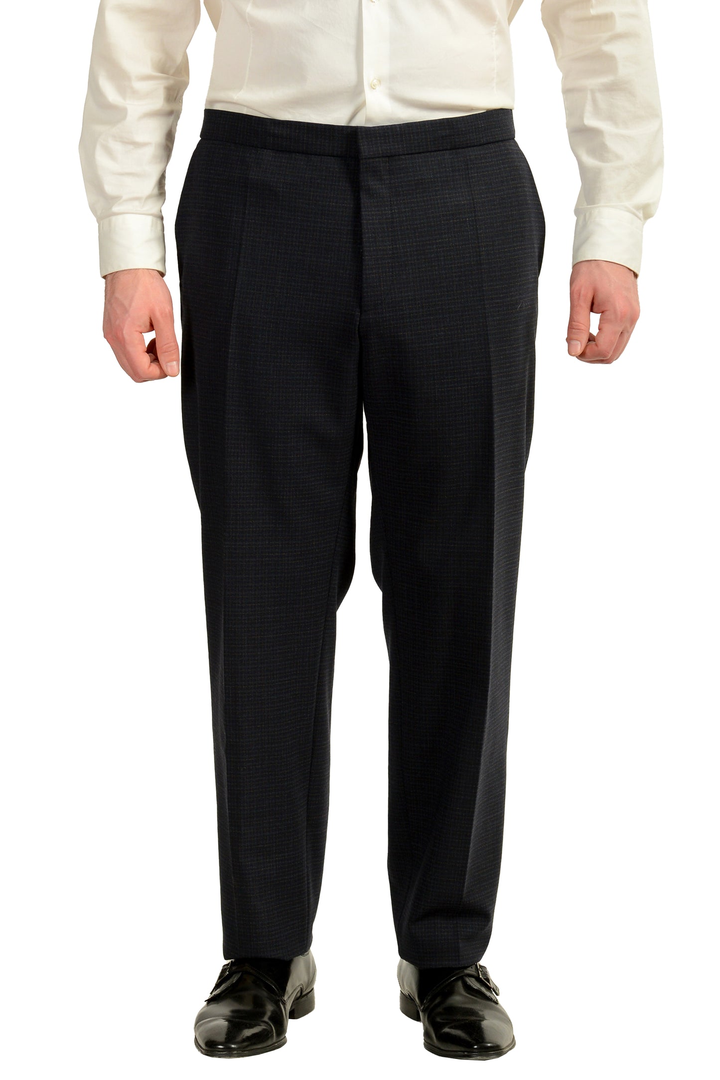 Hugo Boss Men's "Nolin2/Brider" Slim Fit Wool Plaid Suit US 46R IT 56R