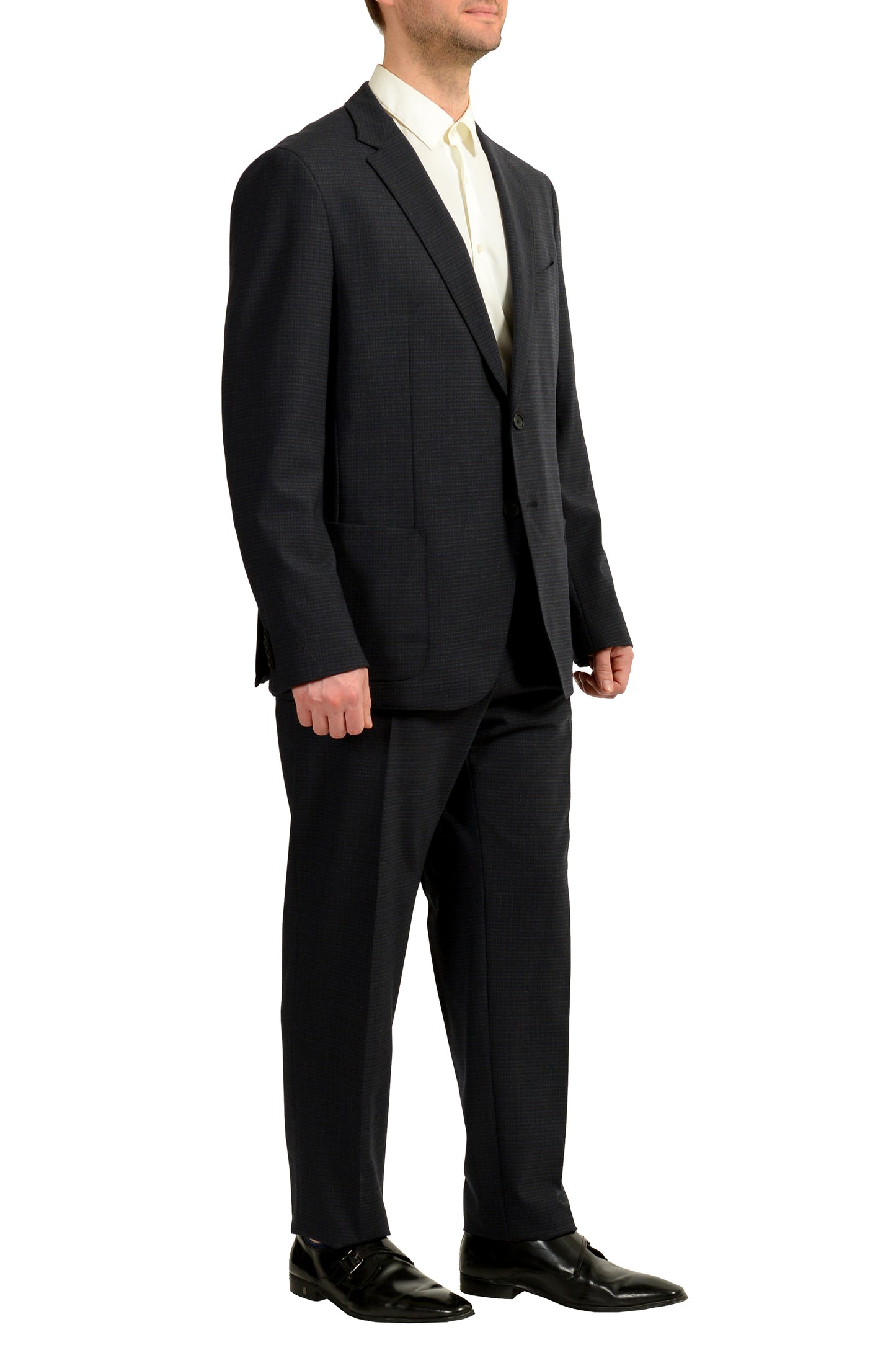 Hugo Boss Men's "Nolin2/Brider" Slim Fit Wool Plaid Suit US 46R IT 56R