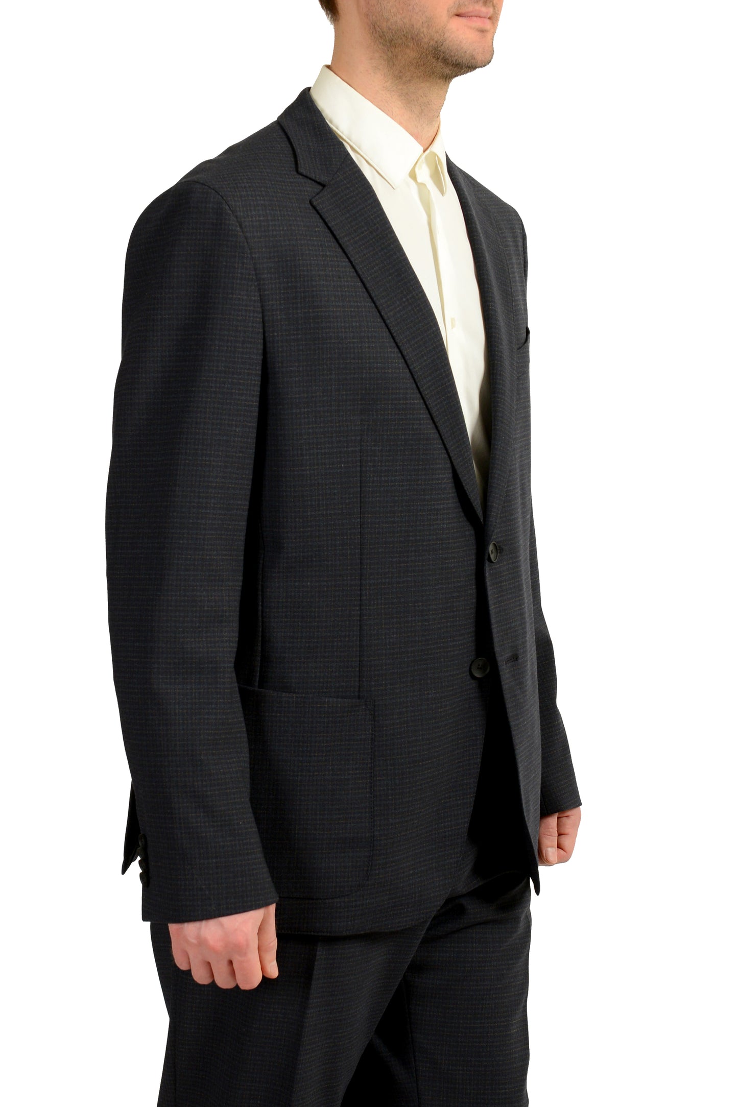 Hugo Boss Men's "Nolin2/Brider" Slim Fit Wool Plaid Suit US 46R IT 56R