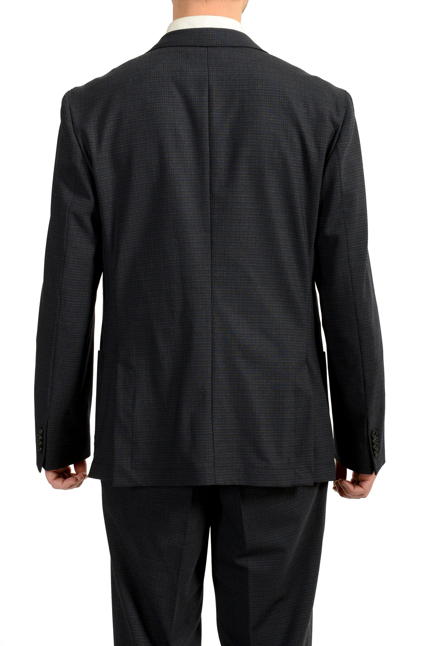 Hugo Boss Men's "Nolin2/Brider" Slim Fit Wool Plaid Suit US 46R IT 56R