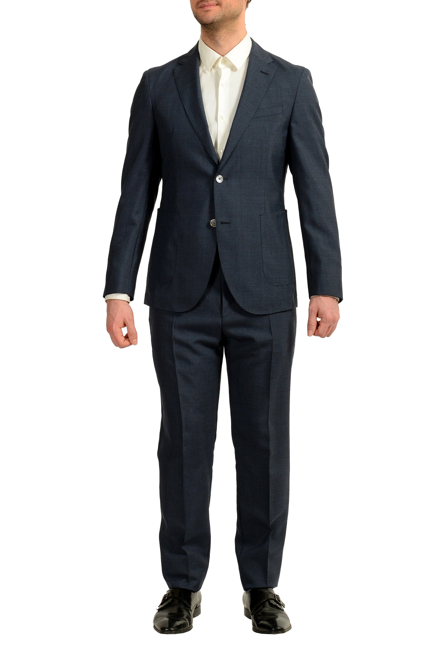 Hugo Boss Men's "T-Novem/Brite" Blue Mohair Wool Two Button Suit US 42R IT 52R
