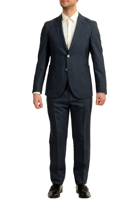 Hugo Boss Men's "T-Novem/Brite" Blue Mohair Wool Two Button Suit US 42R IT 52R