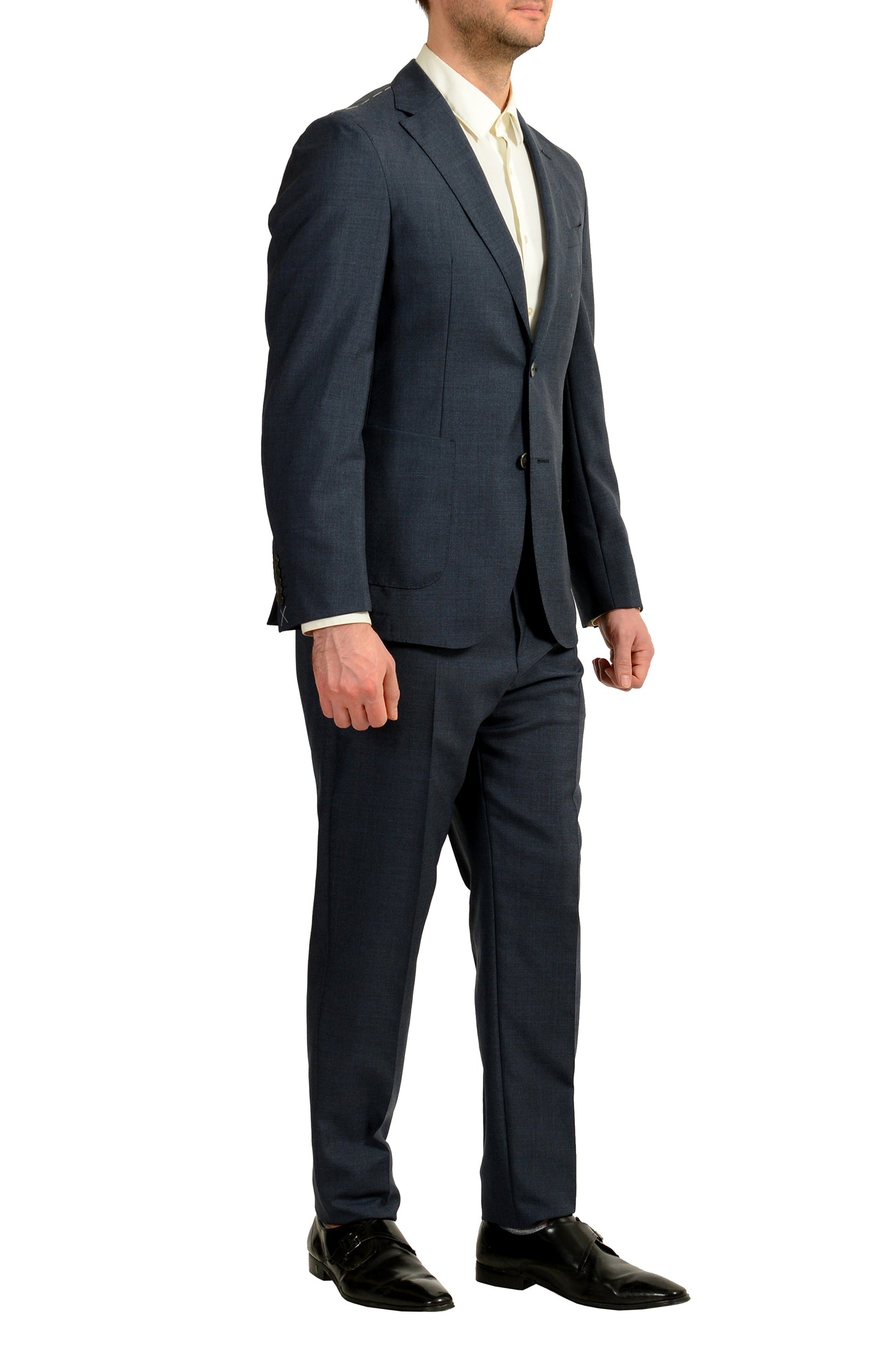 Hugo Boss Men's "T-Novem/Brite" Blue Mohair Wool Two Button Suit US 42R IT 52R