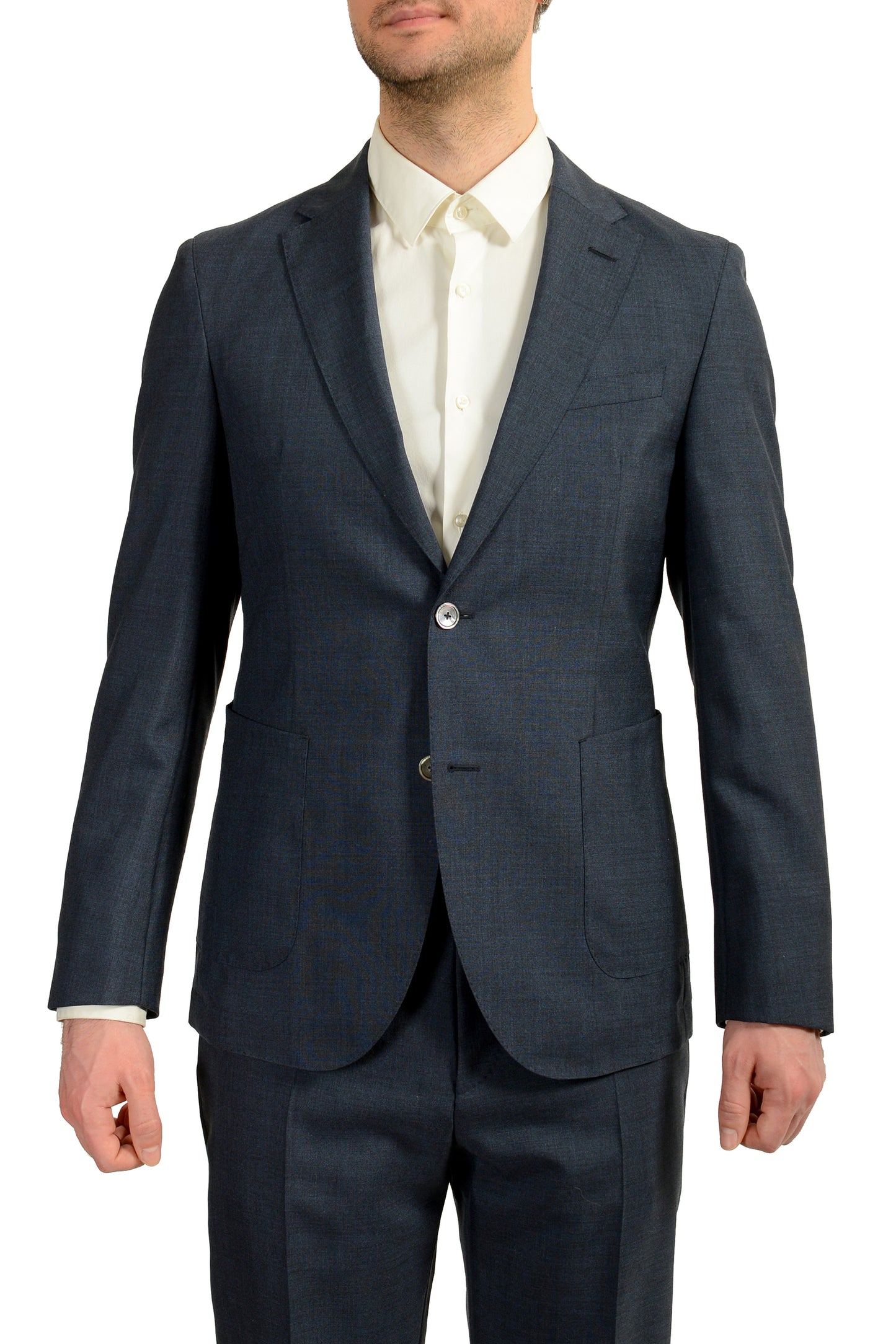 Hugo Boss Men's "T-Novem/Brite" Blue Mohair Wool Two Button Suit US 42R IT 52R