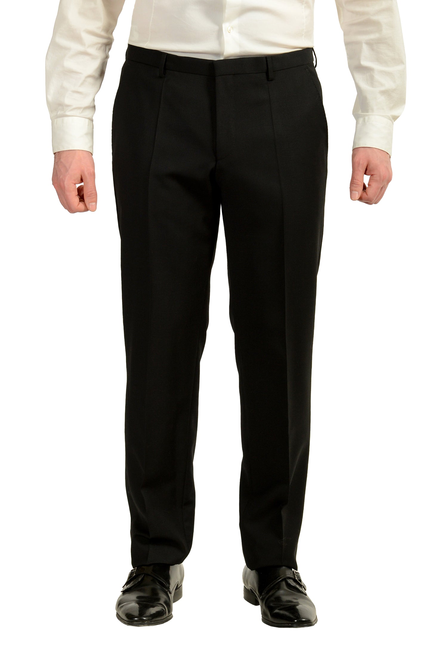 Hugo Boss Men's "C-Jefferd/C-Stedson" Regular Fit Black Wool Suit US 40S IT 50S