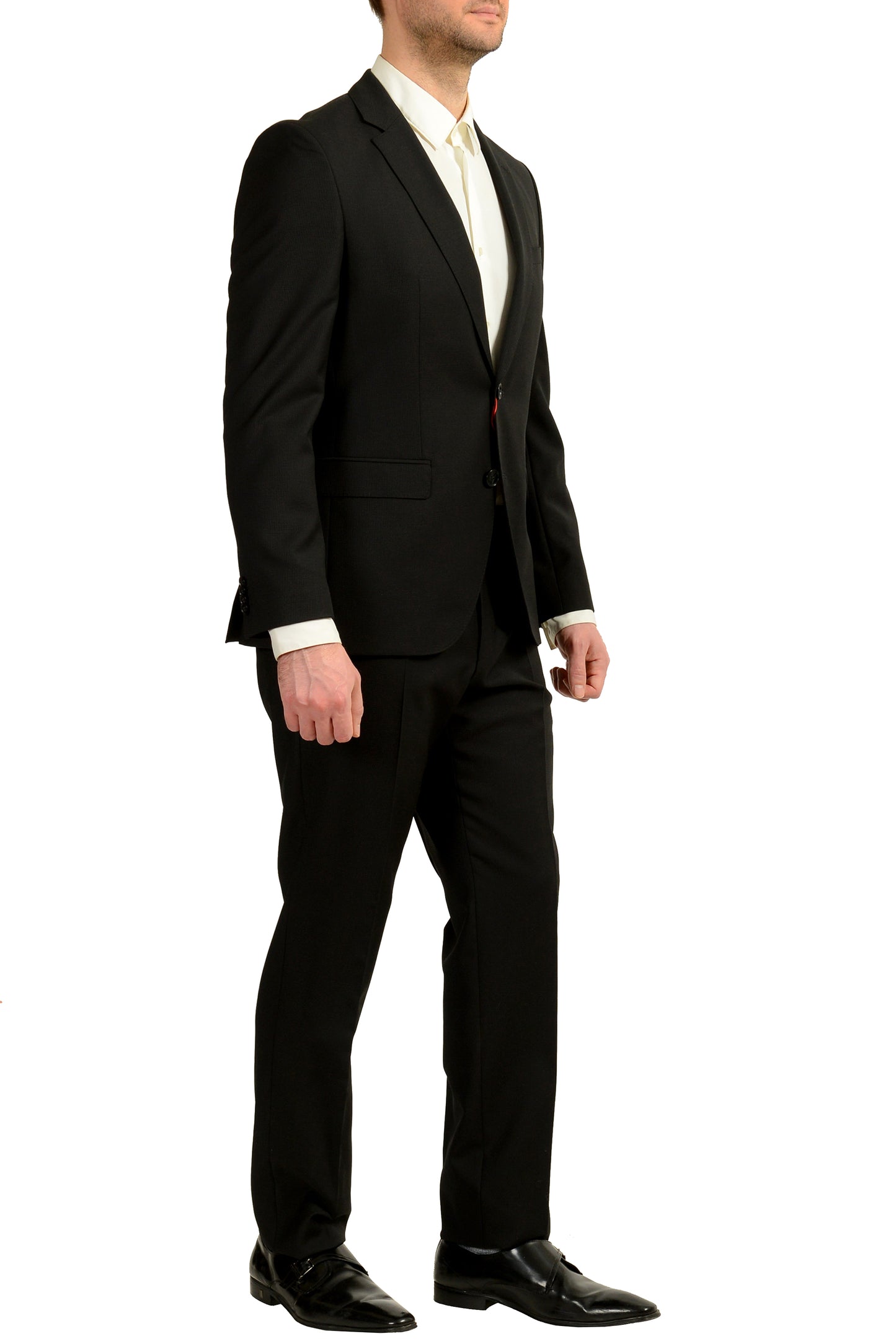 Hugo Boss Men's "C-Jefferd/C-Stedson" Regular Fit Black Wool Suit US 40S IT 50S
