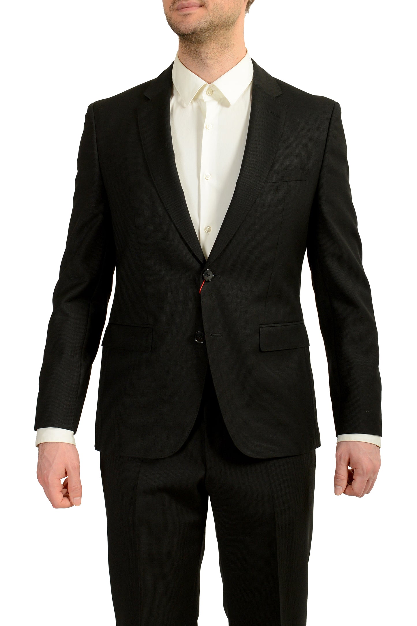 Hugo Boss Men's "C-Jefferd/C-Stedson" Regular Fit Black Wool Suit US 40S IT 50S