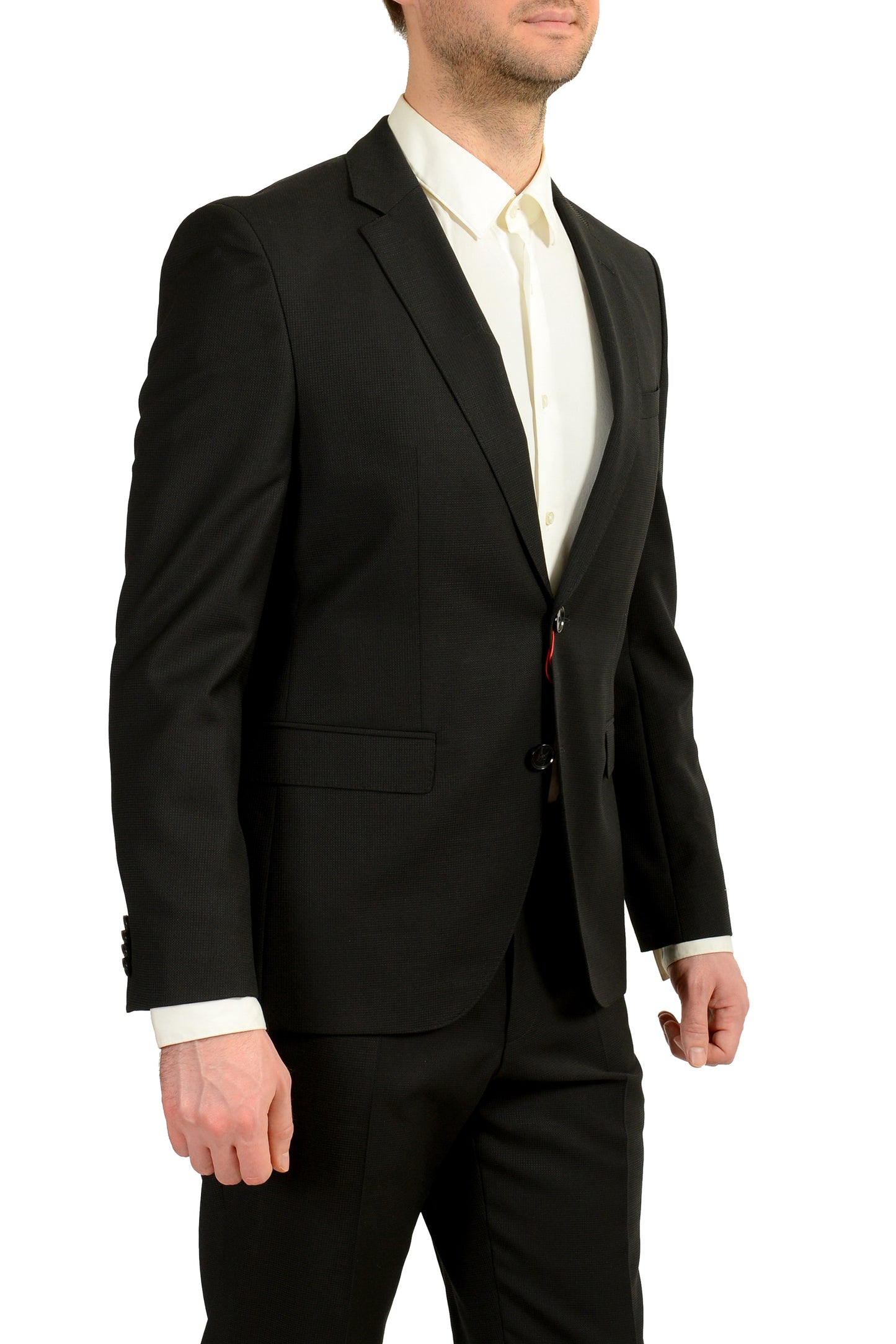 Hugo Boss Men's "C-Jefferd/C-Stedson" Regular Fit Black Wool Suit US 40S IT 50S