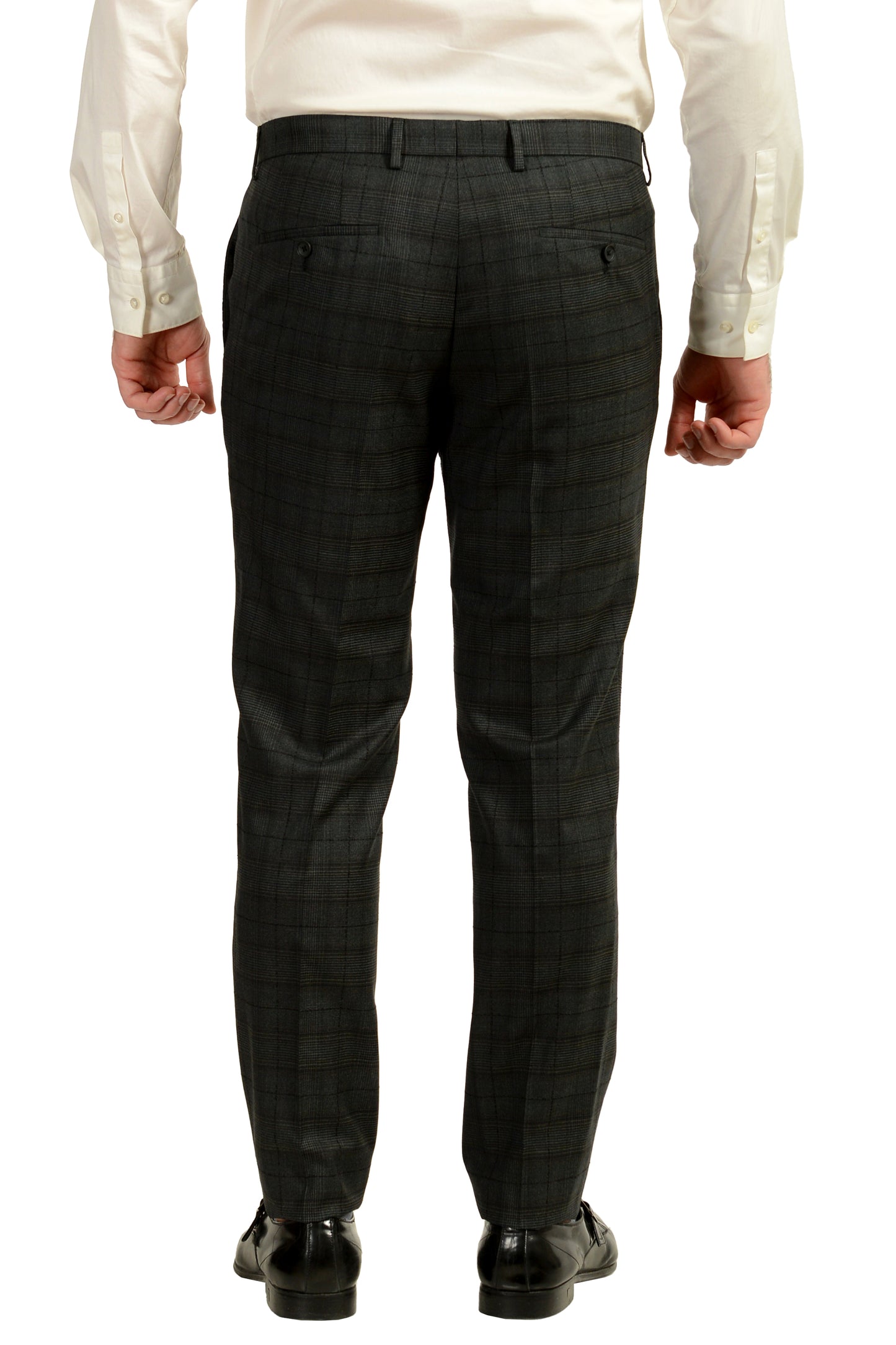 Hugo Boss Men's "Novan6/Ben2" Slim Fit Plaid 100% Wool Suit US 42L IT 52L
