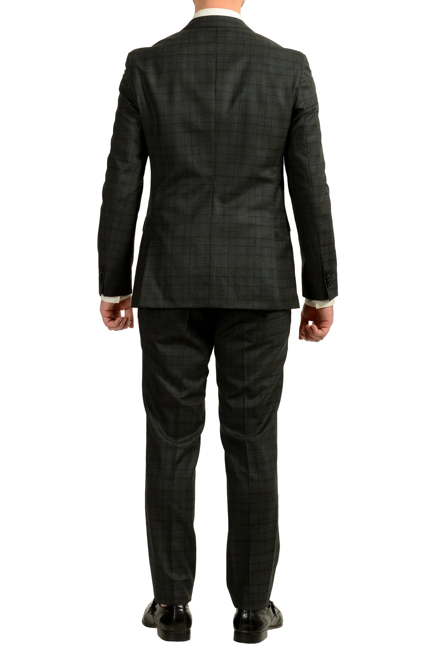 Hugo Boss Men's "Novan6/Ben2" Slim Fit Plaid 100% Wool Suit US 42L IT 52L
