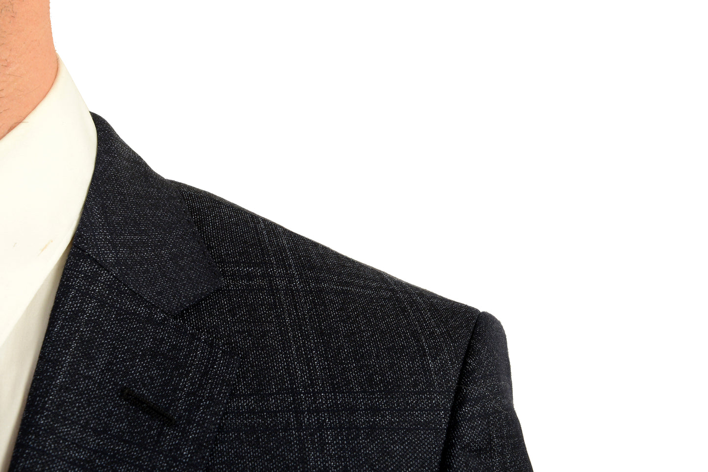 Hugo Boss Men's "Huge6/Genius5" Slim Fit 100% Wool Plaid Blue Suit US 40R IT 50R