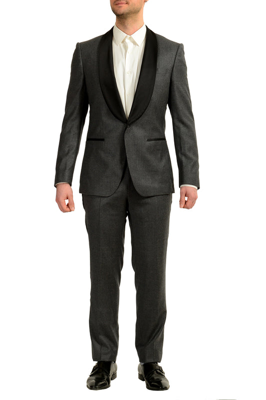 Hugo Boss Men's "Henry1/Glow2" Slim Fit 100% Wool Gray Tuxedo Suit US 40R IT 50R