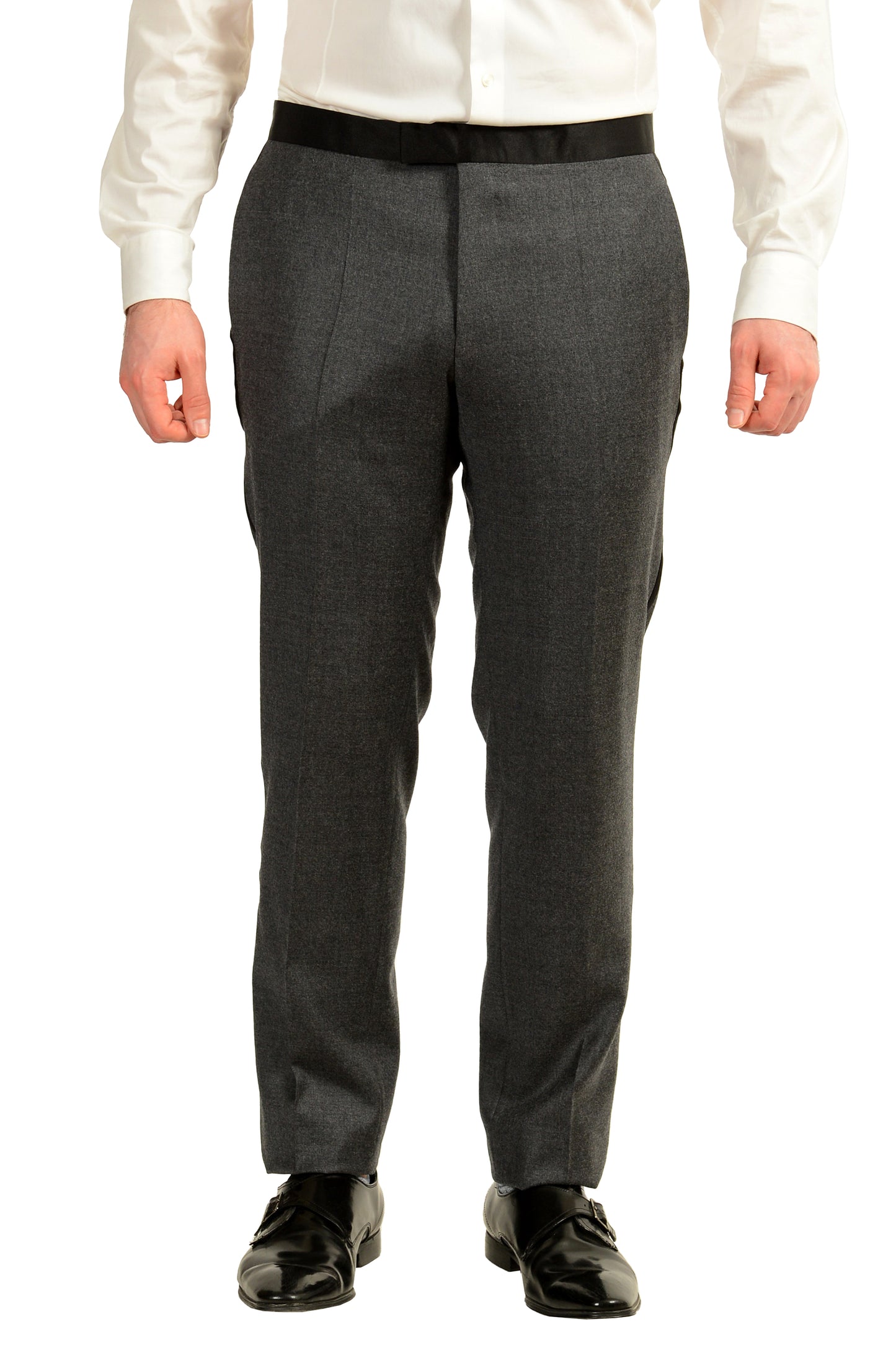 Hugo Boss Men's "Henry1/Glow2" Slim Fit 100% Wool Gray Tuxedo Suit US 40R IT 50R