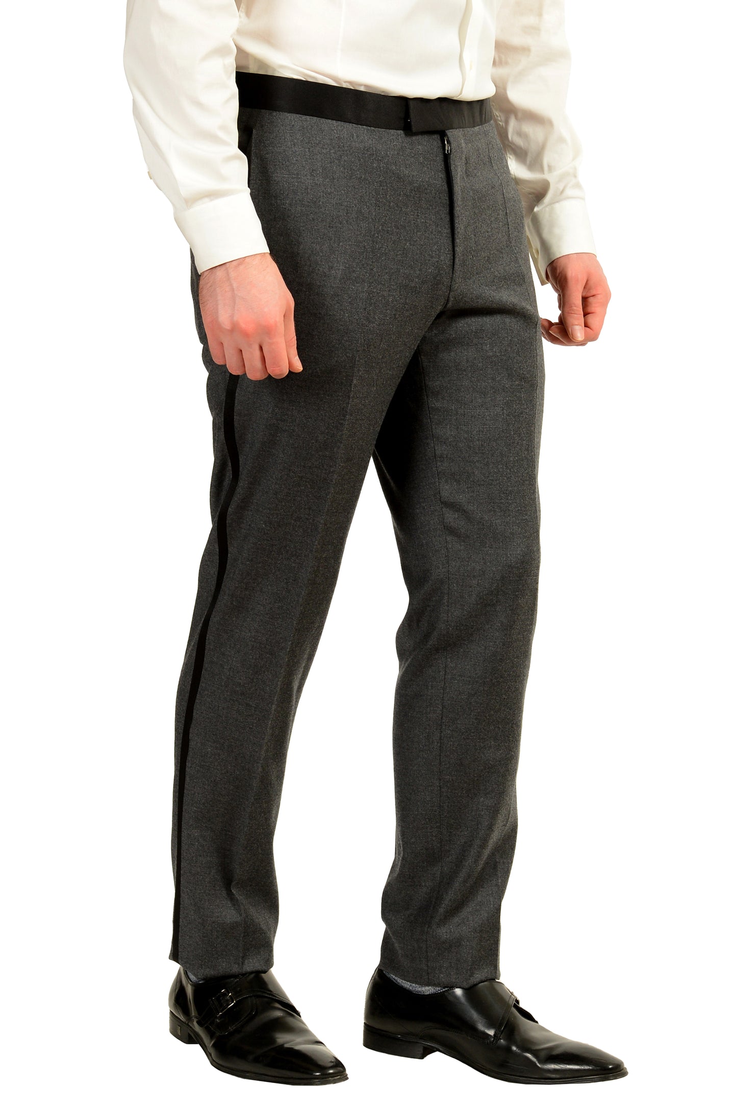 Hugo Boss Men's "Henry1/Glow2" Slim Fit 100% Wool Gray Tuxedo Suit US 40R IT 50R