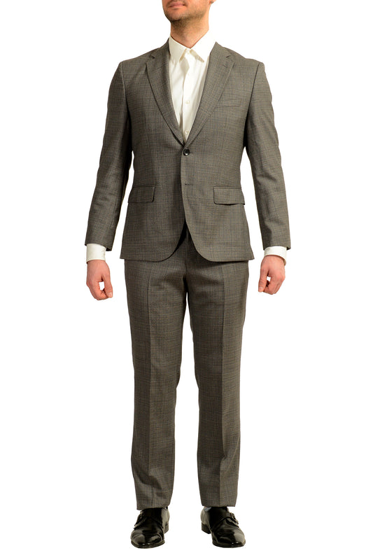 Hugo Boss Men's Johnstons5/Lenon1 Regular Fit 100% Wool Plaid Suit US 38S IT 48S