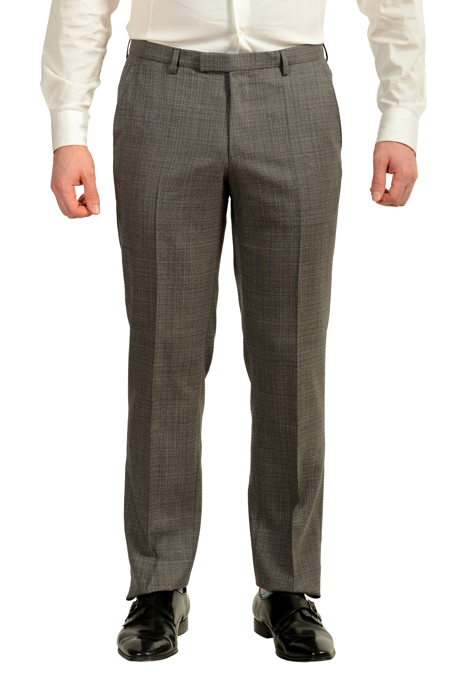 Hugo Boss Men's Johnstons5/Lenon1 Regular Fit 100% Wool Plaid Suit US 38S IT 48S