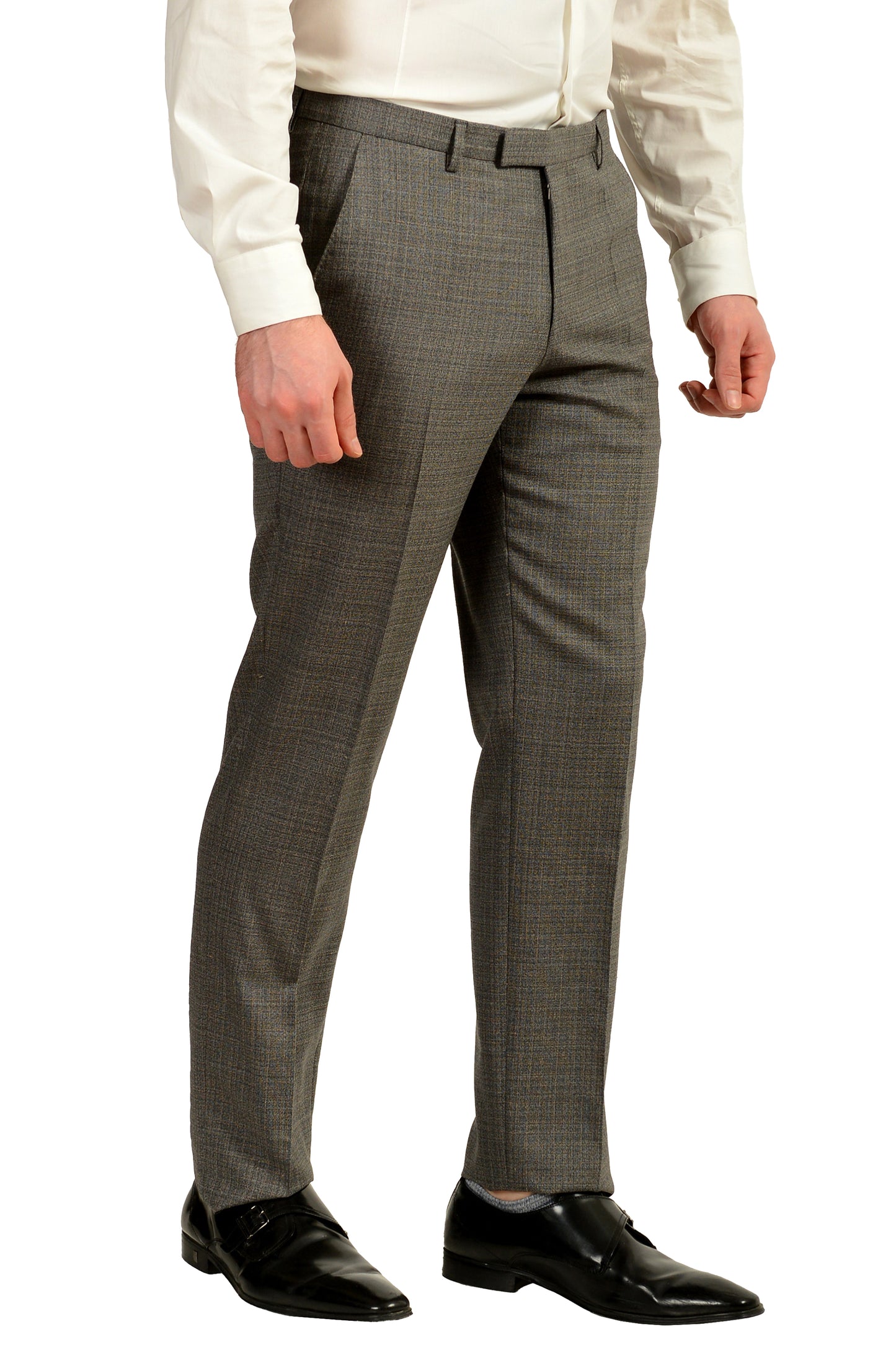 Hugo Boss Men's Johnstons5/Lenon1 Regular Fit 100% Wool Plaid Suit US 38S IT 48S