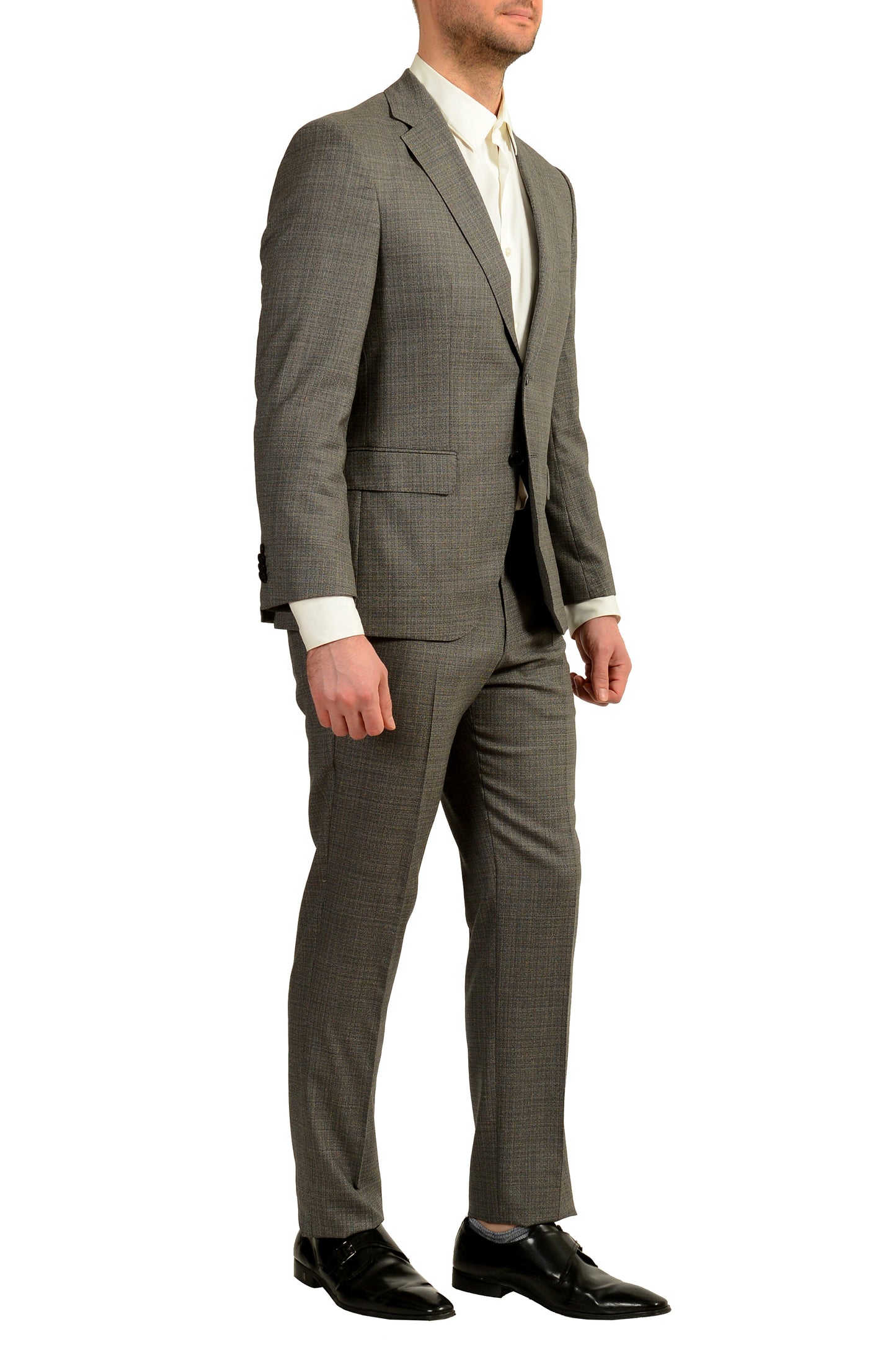 Hugo Boss Men's Johnstons5/Lenon1 Regular Fit 100% Wool Plaid Suit US 38S IT 48S