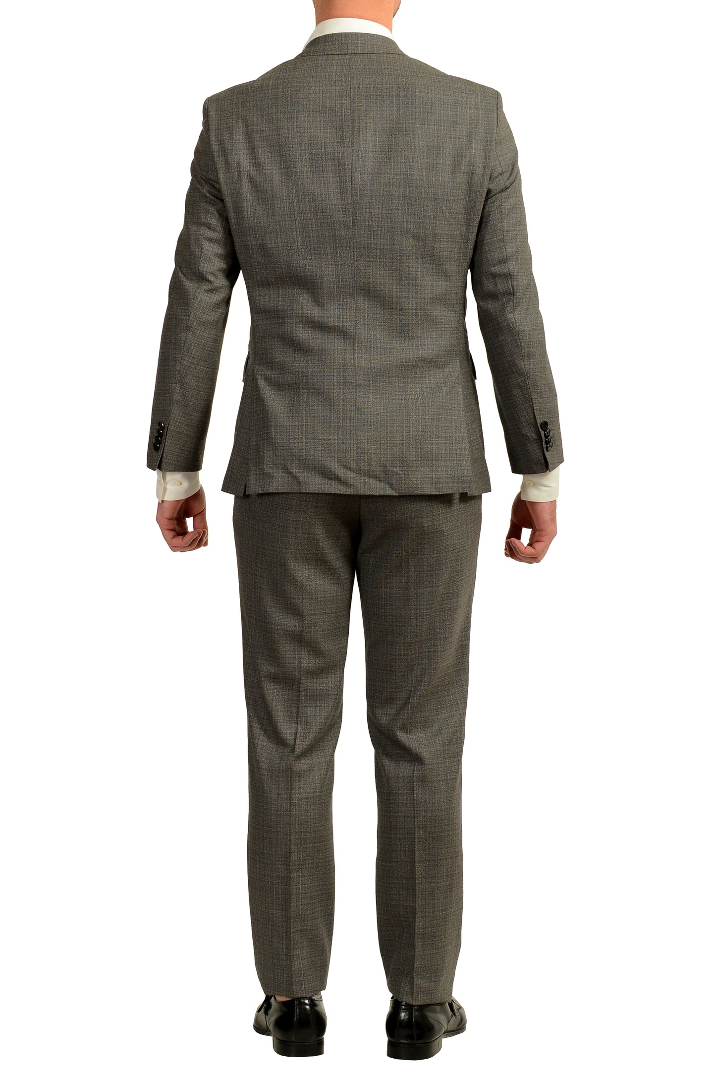 Hugo Boss Men's Johnstons5/Lenon1 Regular Fit 100% Wool Plaid Suit US 38S IT 48S