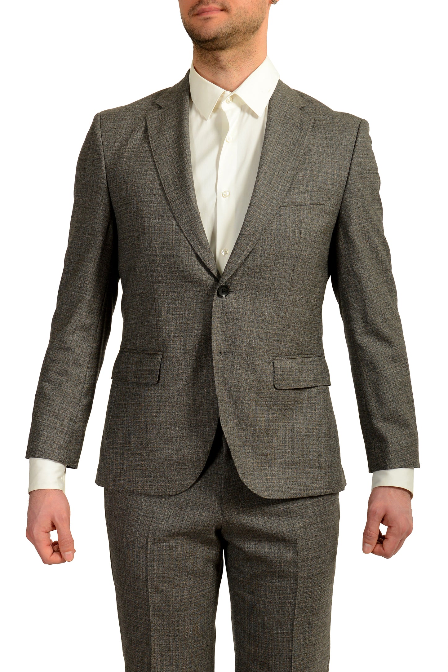 Hugo Boss Men's Johnstons5/Lenon1 Regular Fit 100% Wool Plaid Suit US 38S IT 48S