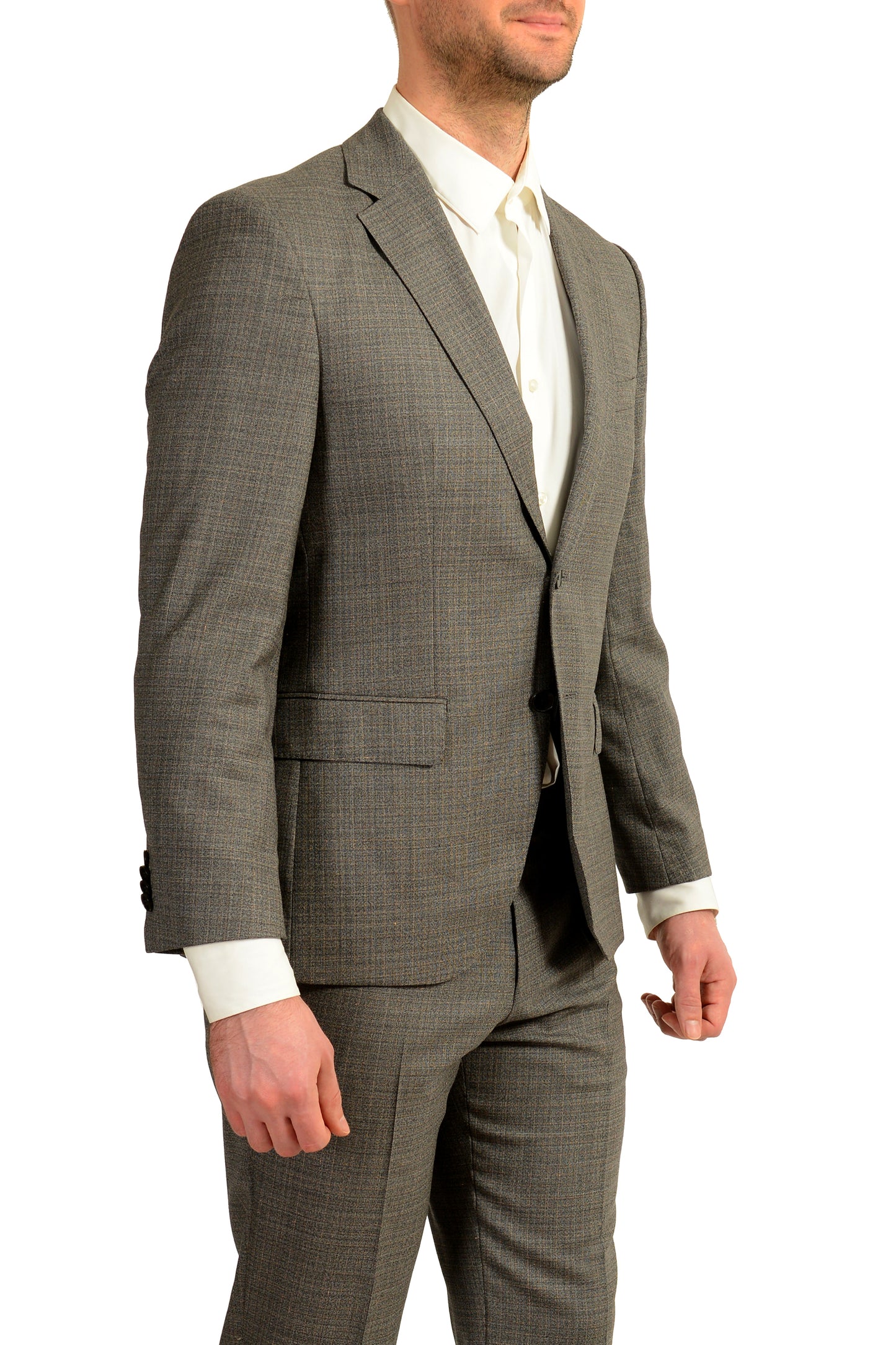 Hugo Boss Men's Johnstons5/Lenon1 Regular Fit 100% Wool Plaid Suit US 38S IT 48S