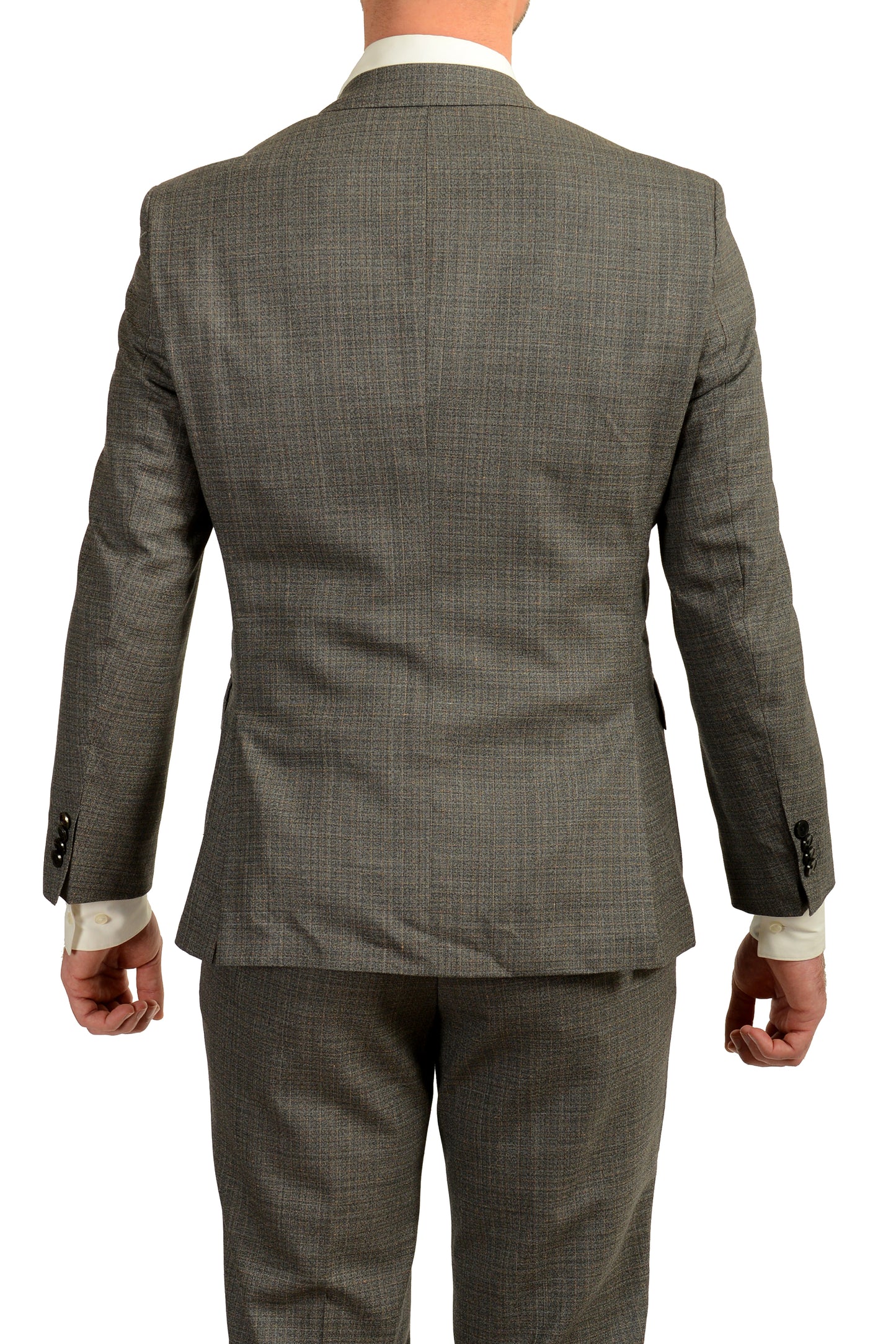 Hugo Boss Men's Johnstons5/Lenon1 Regular Fit 100% Wool Plaid Suit US 38S IT 48S