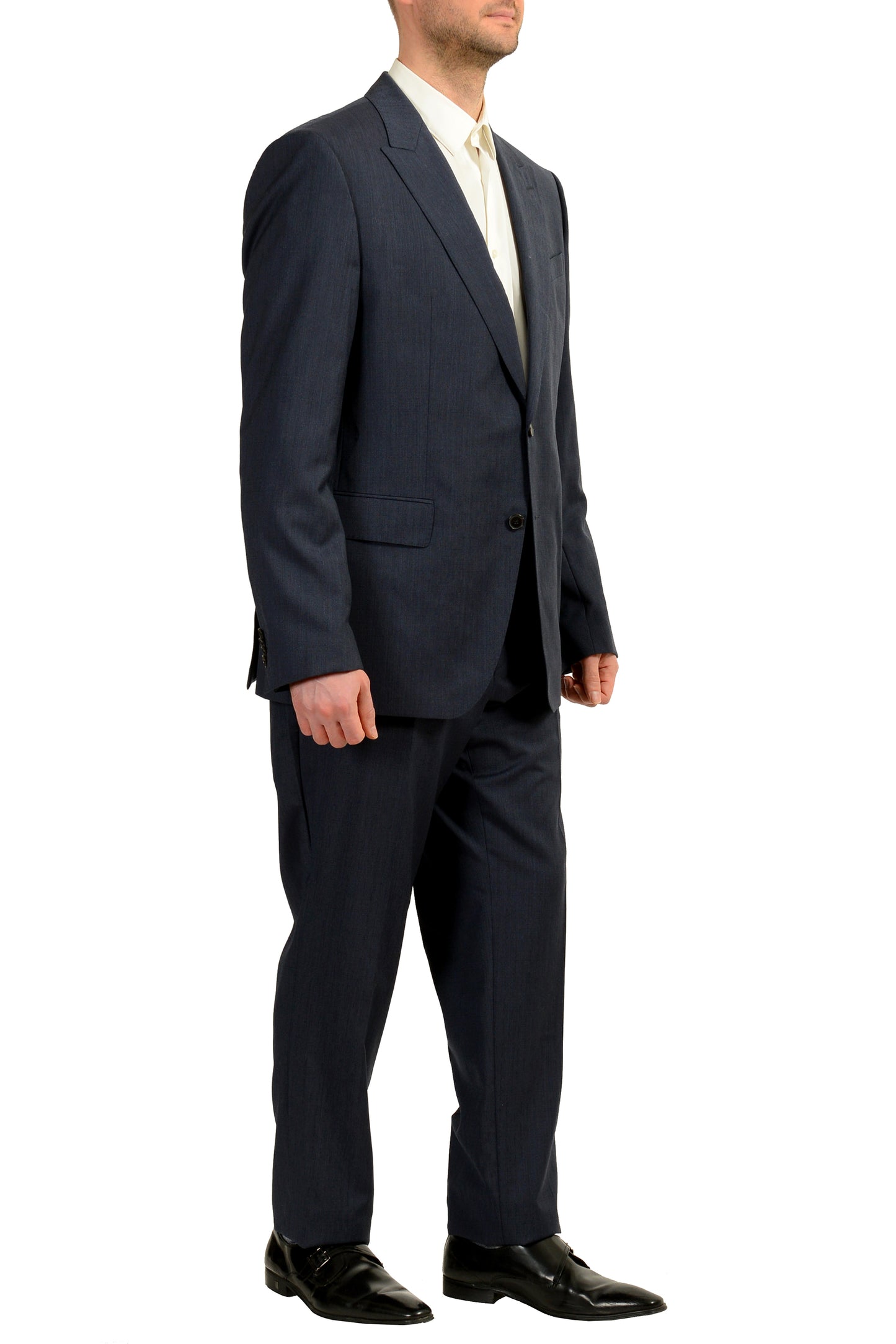 Hugo Boss Men's "Helward5/Genius5" Slim Fit 100% Wool Blue Suit US 46R IT 56R