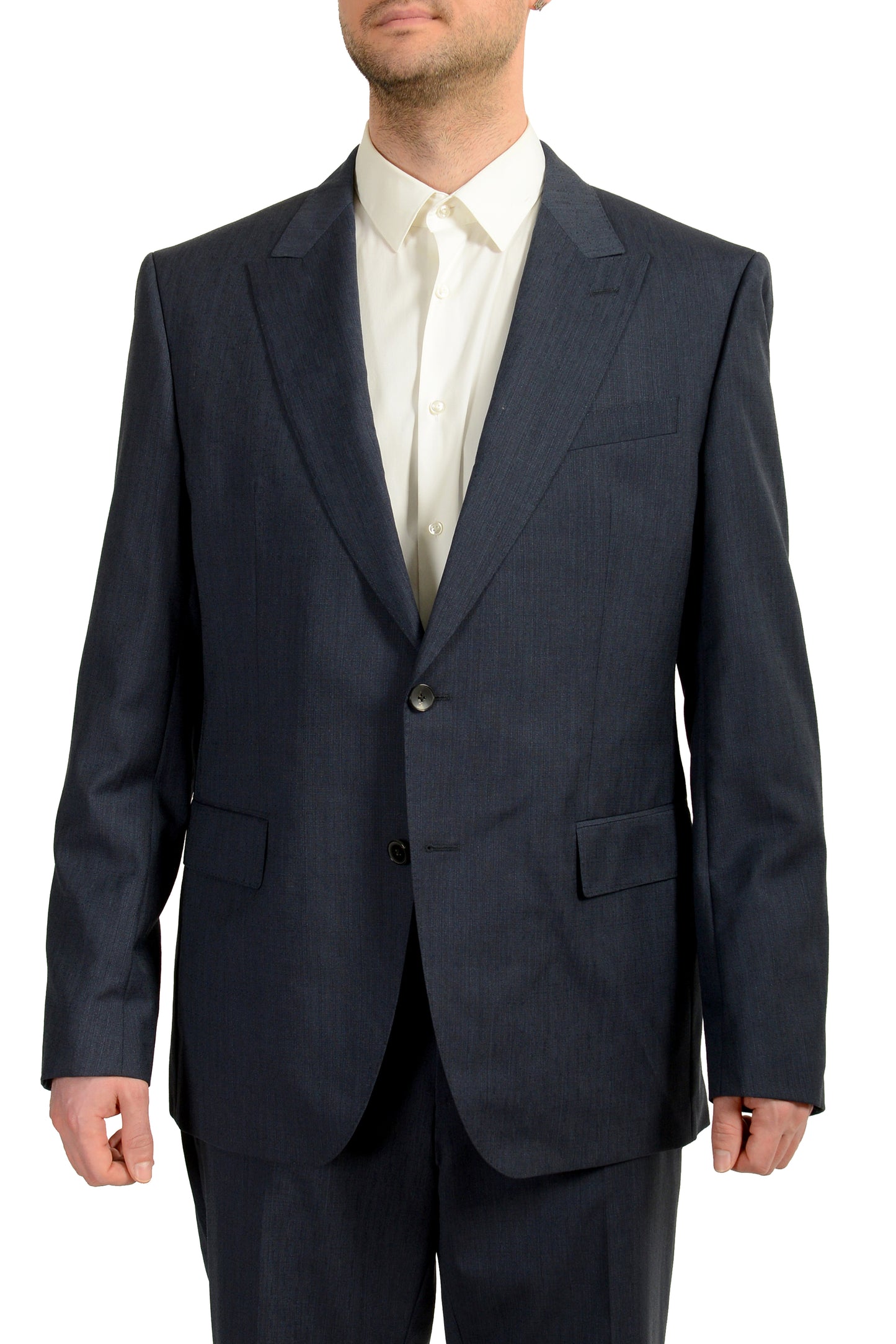 Hugo Boss Men's "Helward5/Genius5" Slim Fit 100% Wool Blue Suit US 46R IT 56R