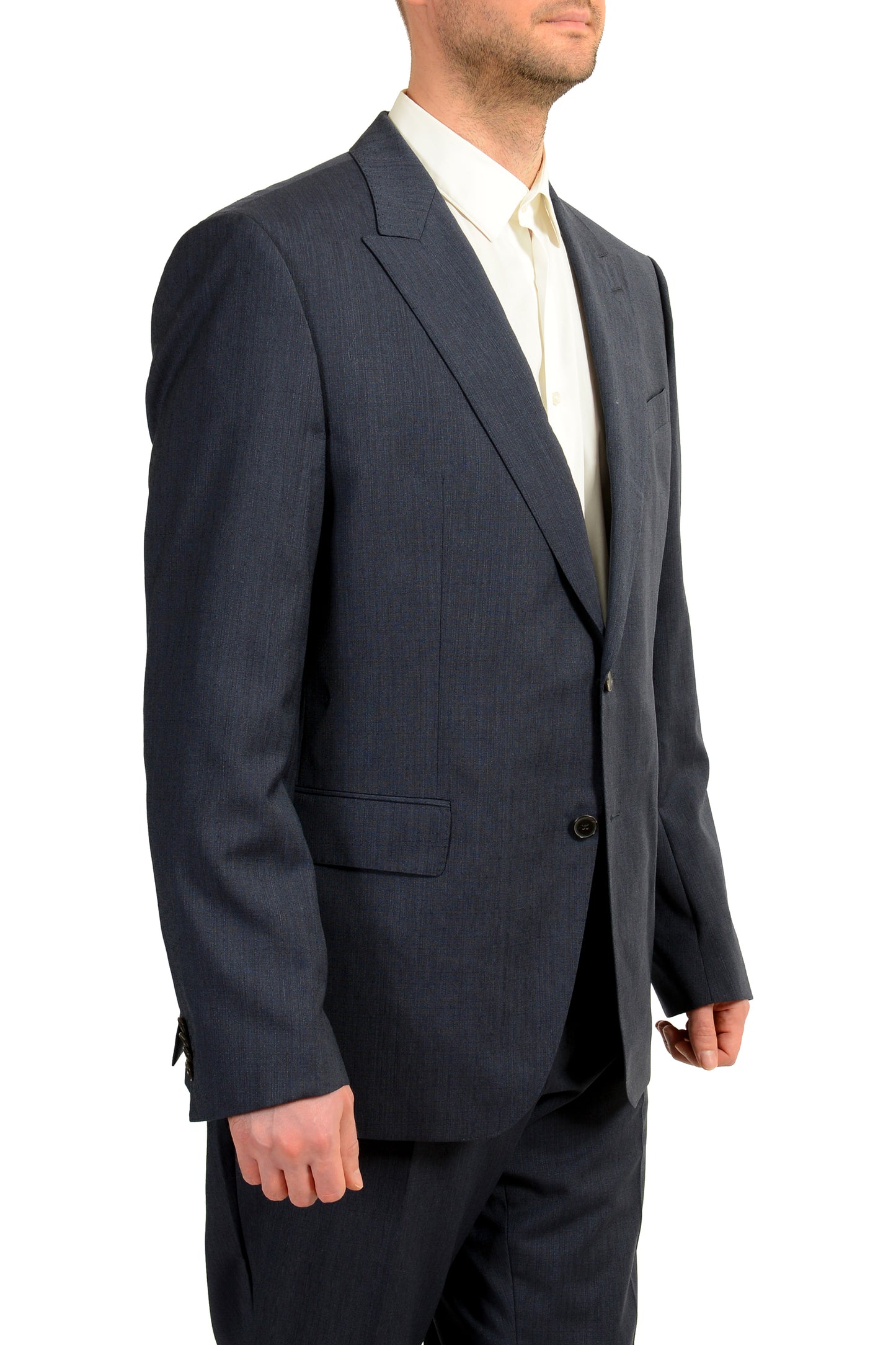 Hugo Boss Men's "Helward5/Genius5" Slim Fit 100% Wool Blue Suit US 46R IT 56R