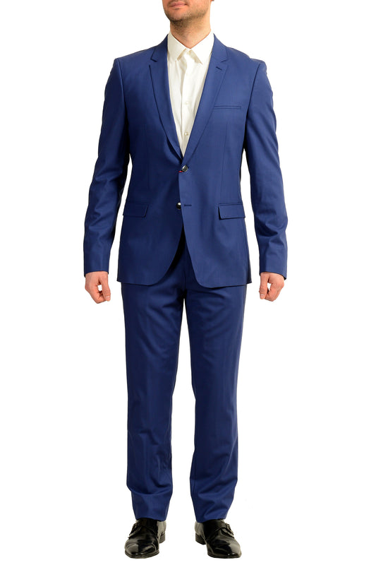 Hugo Boss Men's Arti/Hesten193 Extra Slim Fit Wool Blue Suit US 46L IT 56L