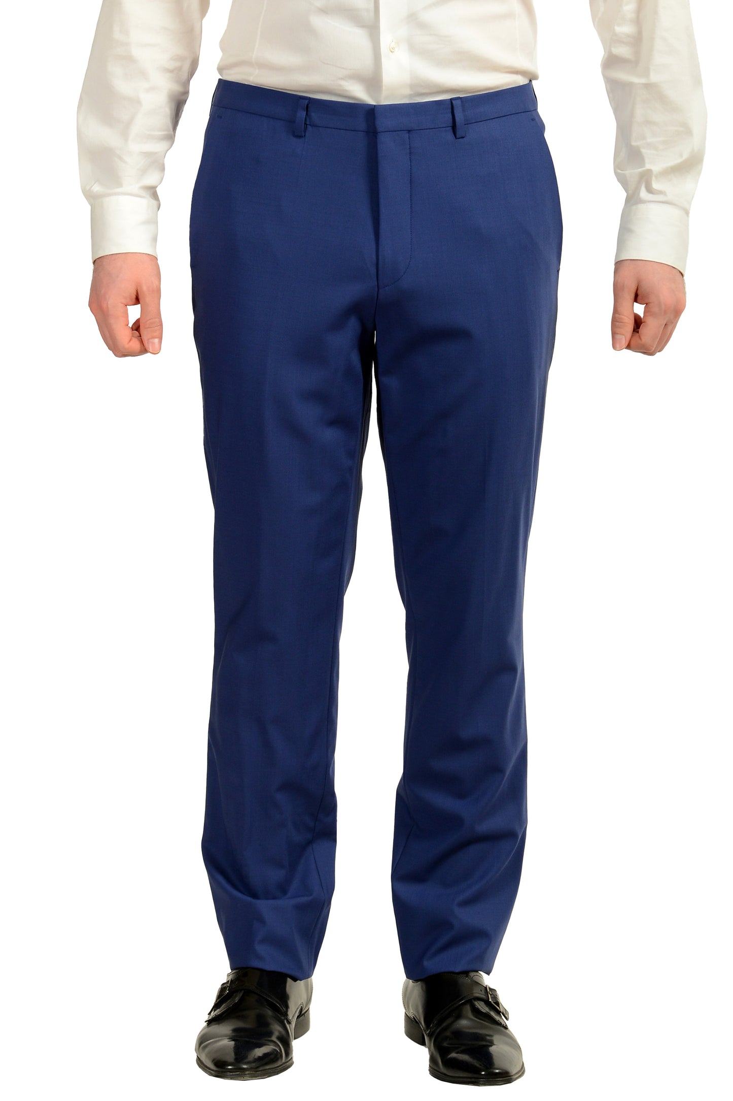 Hugo Boss Men's Arti/Hesten193 Extra Slim Fit Wool Blue Suit US 46L IT 56L