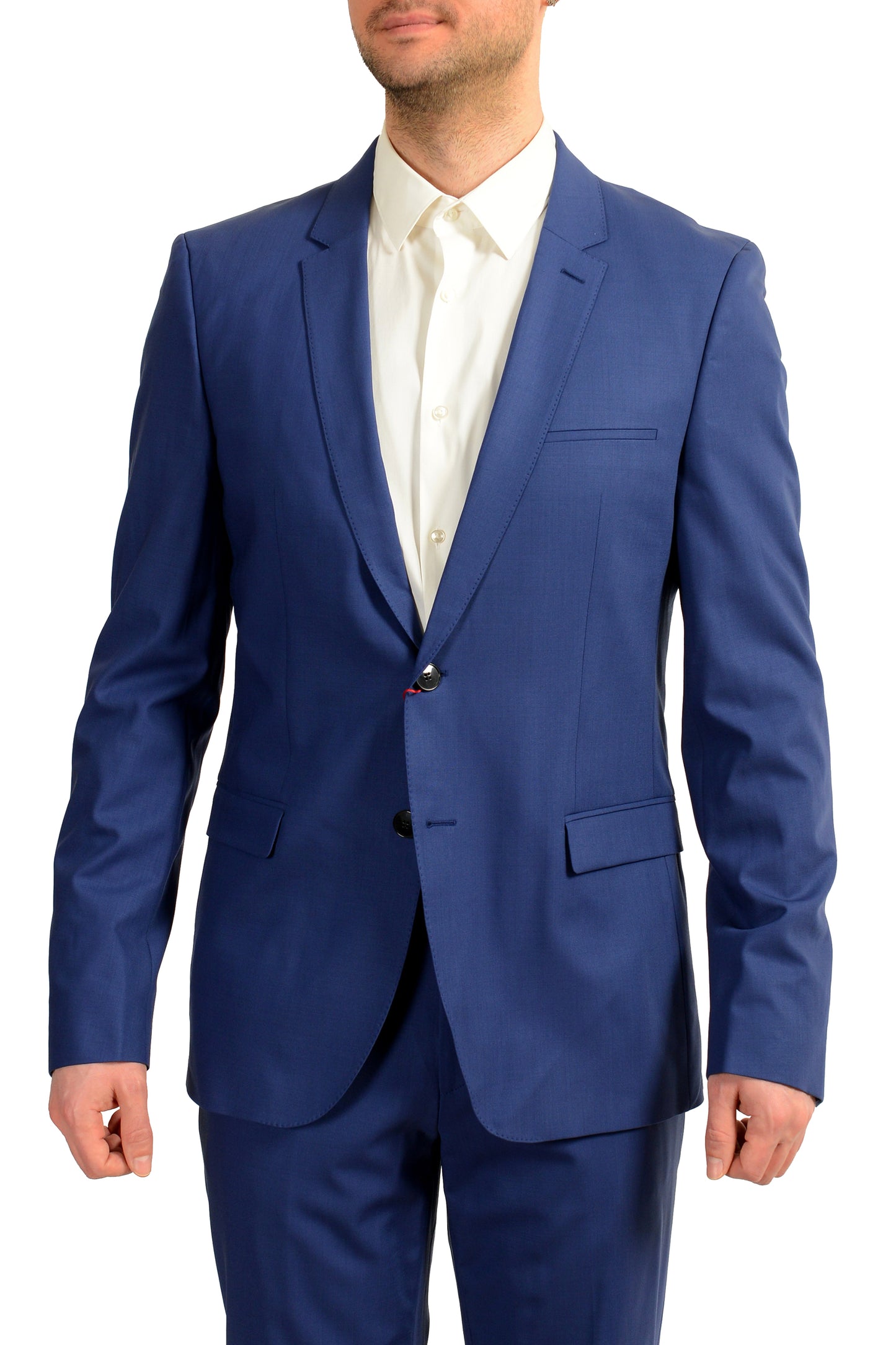 Hugo Boss Men's Arti/Hesten193 Extra Slim Fit Wool Blue Suit US 46L IT 56L
