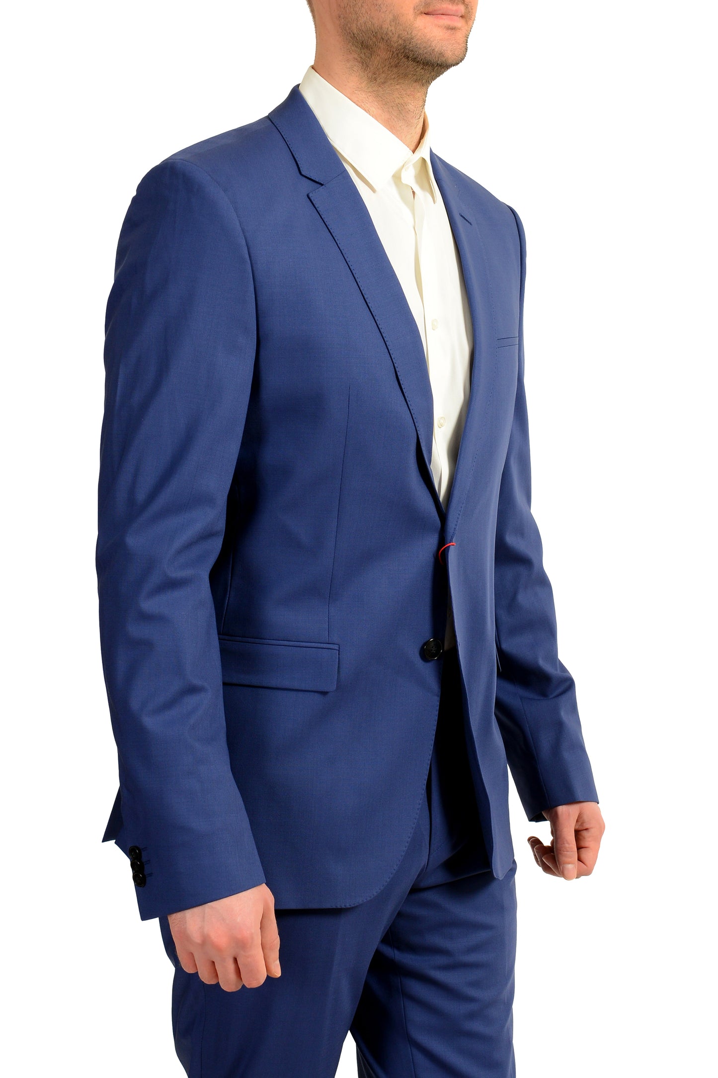 Hugo Boss Men's Arti/Hesten193 Extra Slim Fit Wool Blue Suit US 46L IT 56L