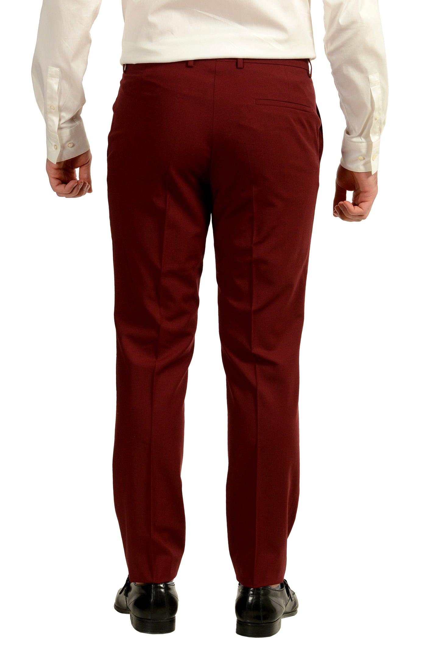 Hugo Boss Men's Arti/Hesten193 Extra Slim Fit Burgundy Wool Suit US 40R IT 50R