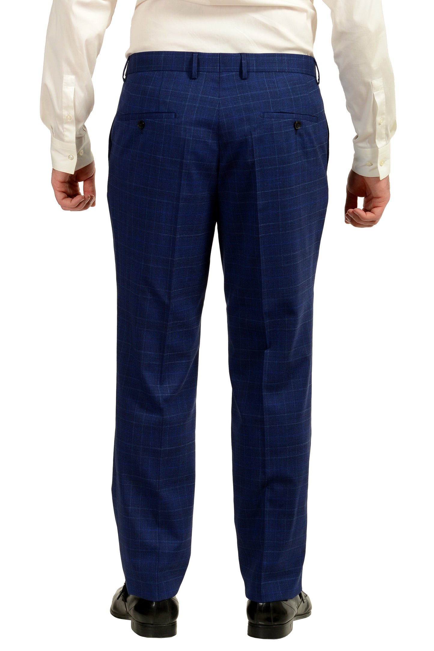 Hugo Boss Men's "T-Harvers4/Glover3" Slim Fit Blue Wool Plaid Suit US 42R IT 52R