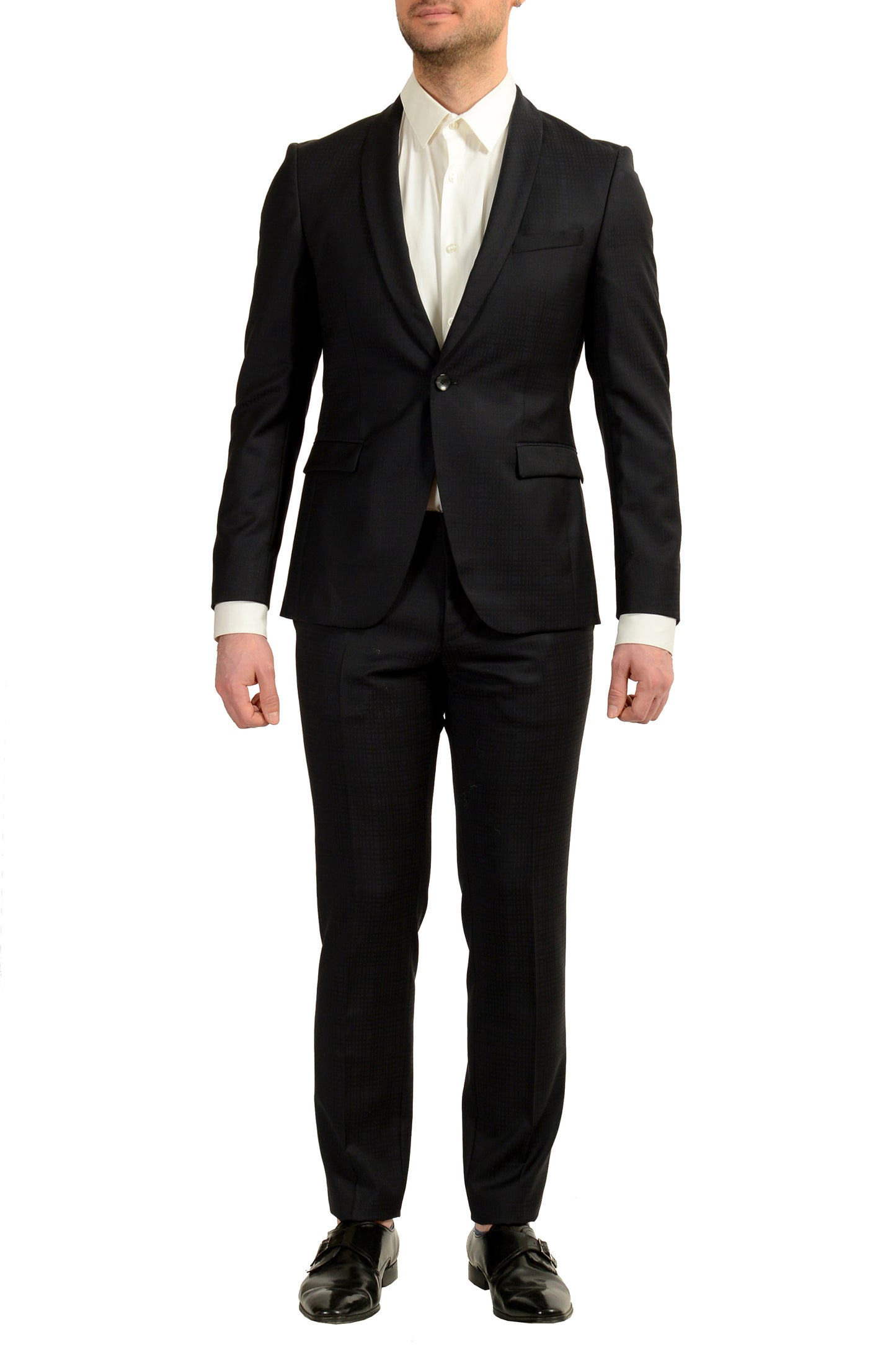 Hugo Boss Men's "Roonin/Wenten" Extra Slim Fit Plaid 100%Wool Suit US 38R IT 48R