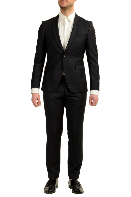Hugo Boss Men's "Roonin/Wenten" Extra Slim Fit Plaid 100%Wool Suit US 38R IT 48R