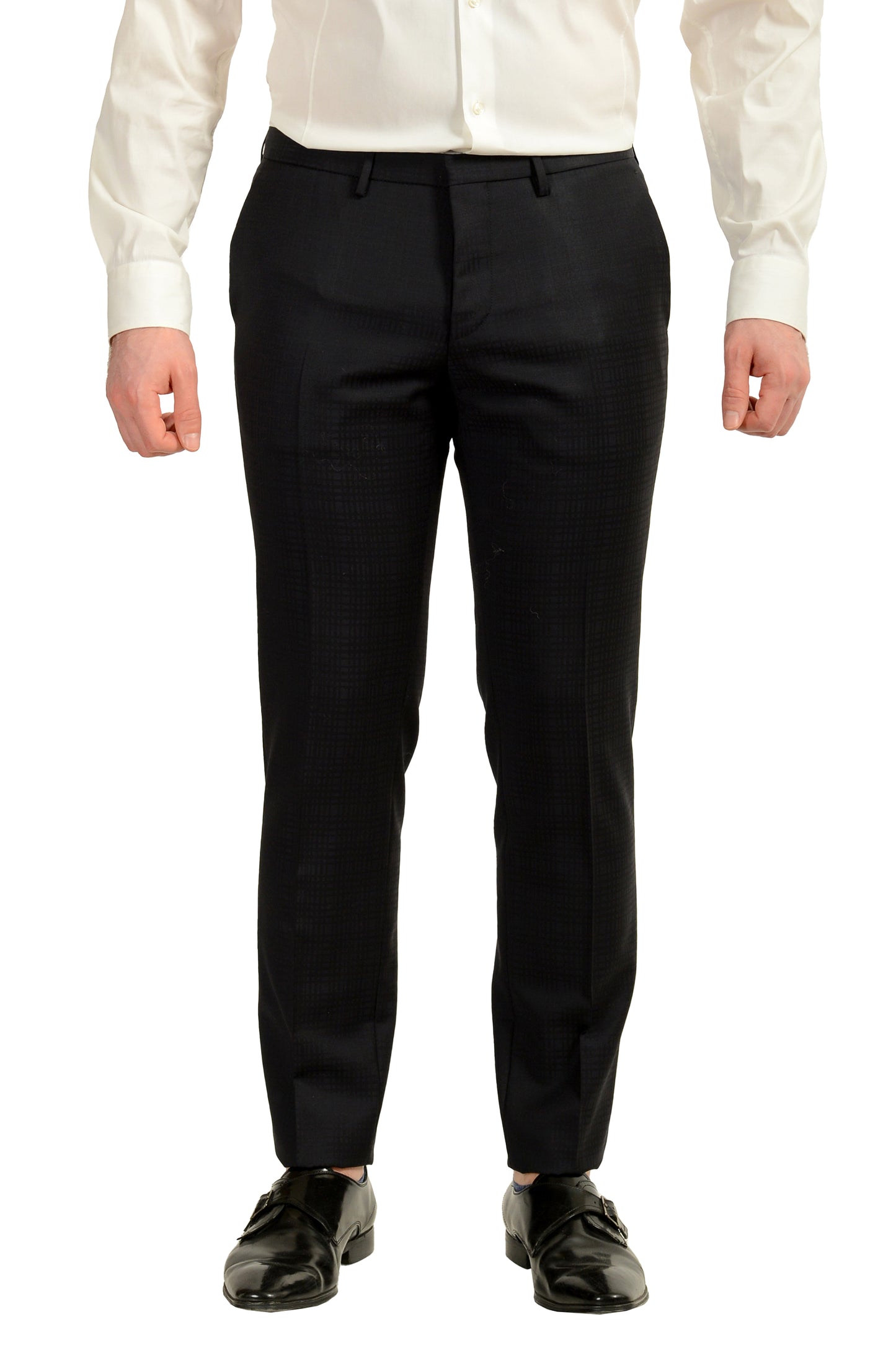 Hugo Boss Men's "Roonin/Wenten" Extra Slim Fit Plaid 100%Wool Suit US 38R IT 48R
